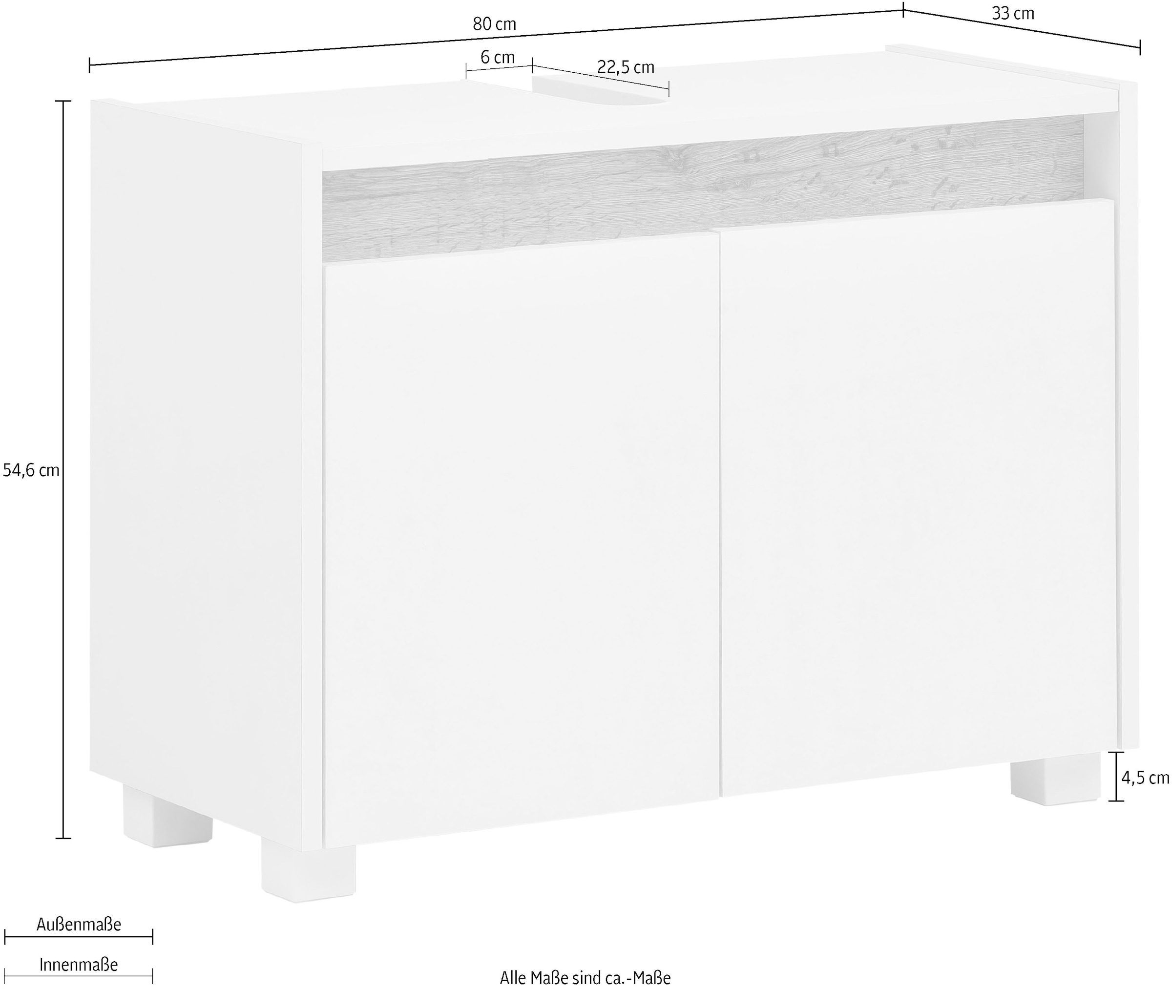 Schildmeyer Waschbeckenunterschrank »Cosmo in verschiedenen Farben«, Breite 80 cm
