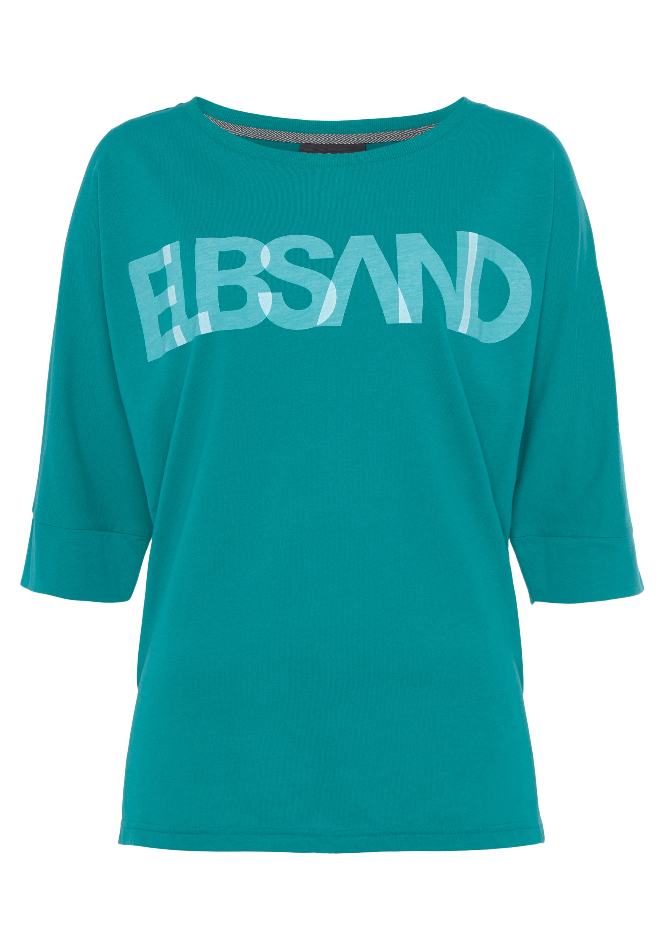 3/4-Arm-Shirt, OTTO Online Baumwoll-Mix, Passform im Shop Logodruck, bestellen Elbsand mit lockere