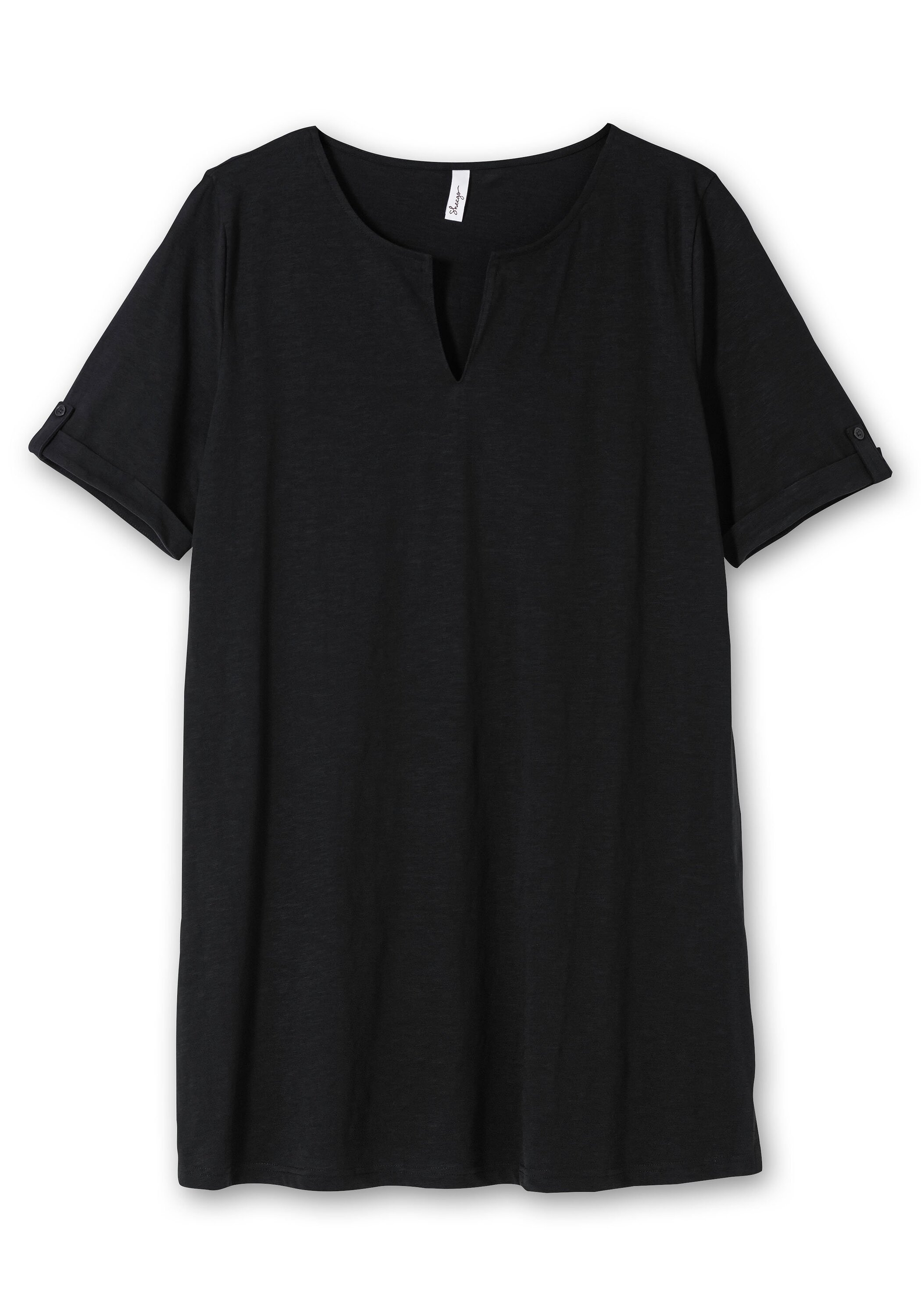 Sheego Longshirt »Longshirt mit geschlitztem Ausschnitt«