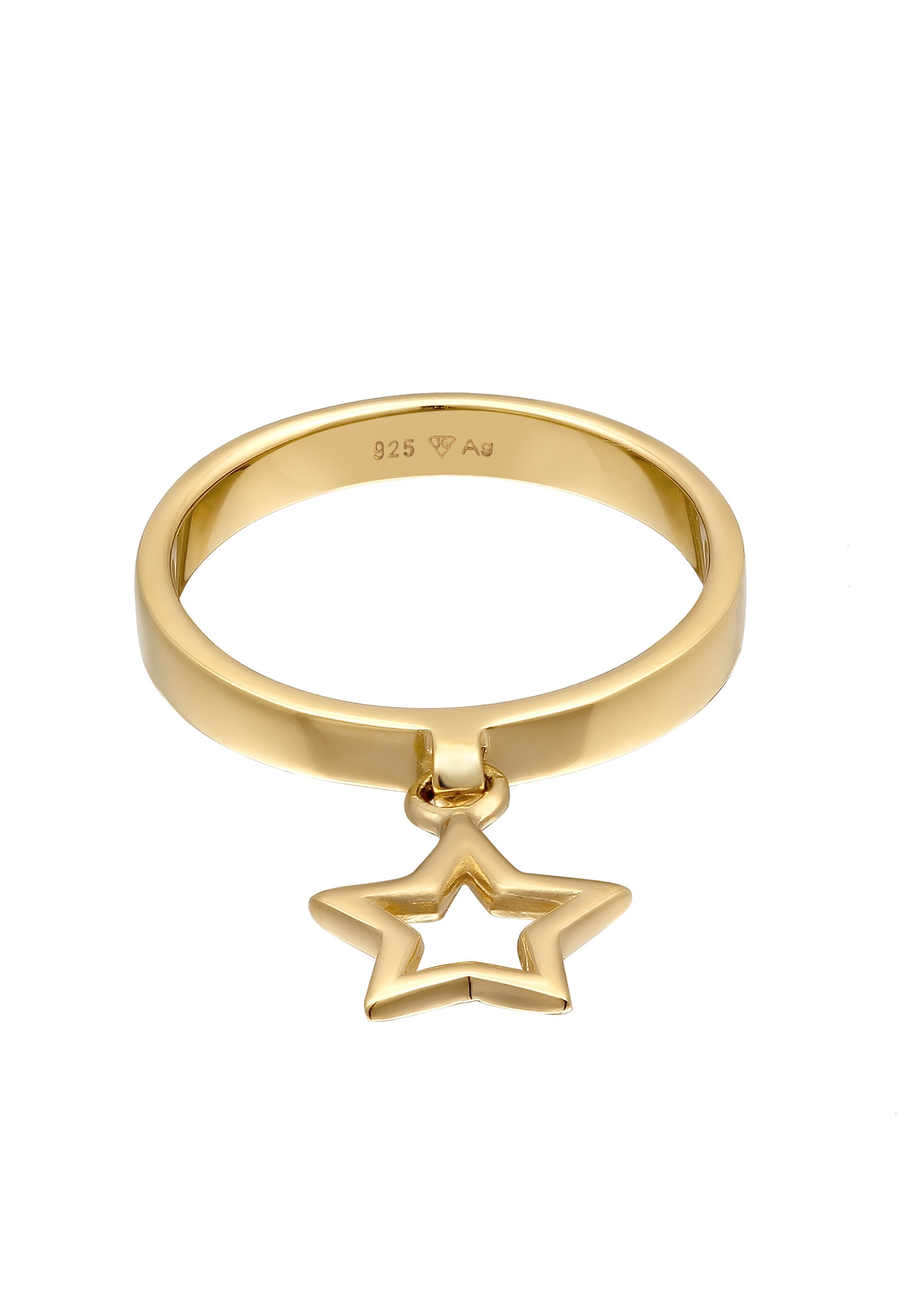 Elli Fingerring »Ring Bandring Stapelring Stern Anhänger 925 Silber«