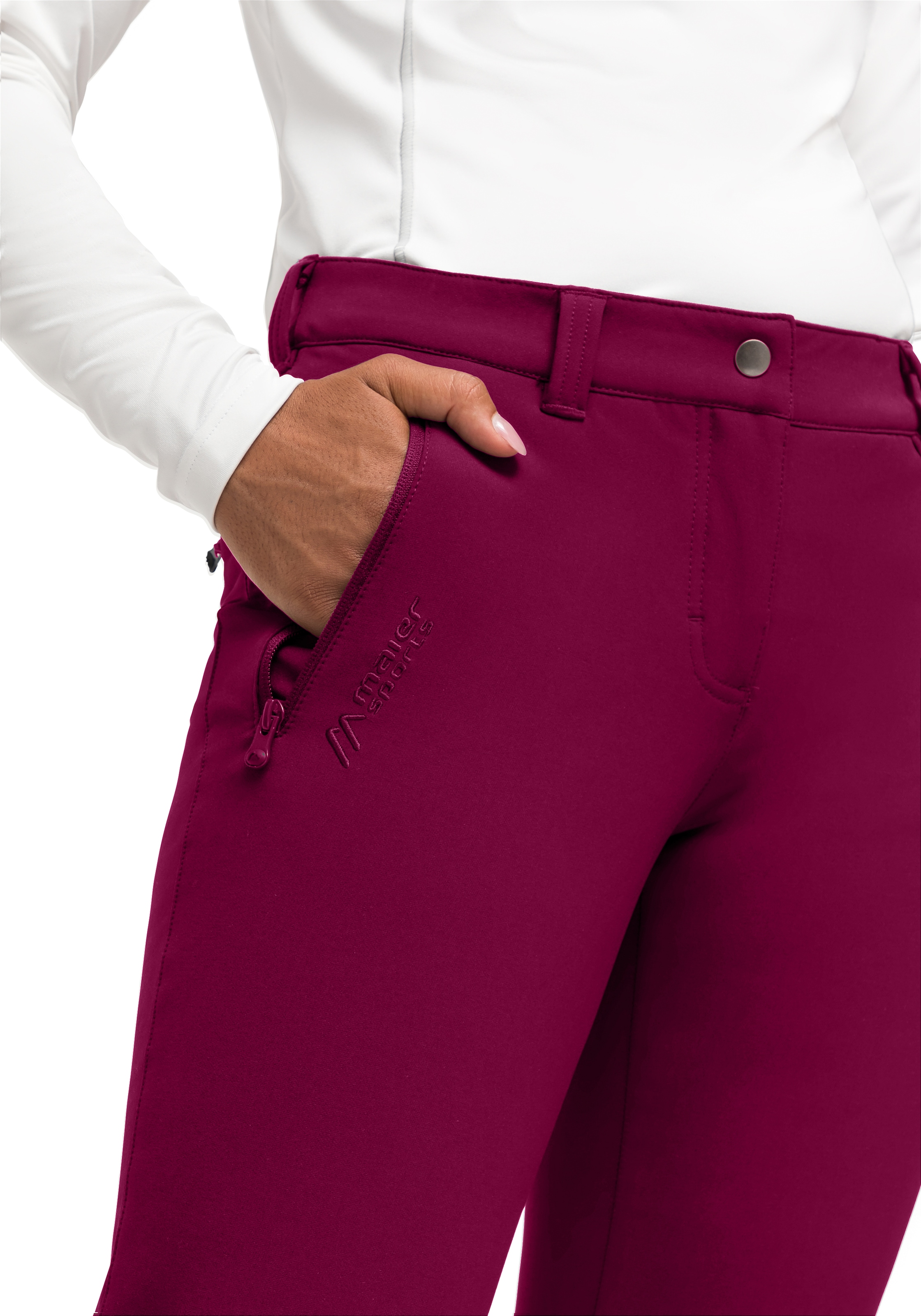 Maier Sports Funktionshose »Helga slim«, warme Damen Outdoorhose, robuste Wanderhose, Slim Fit