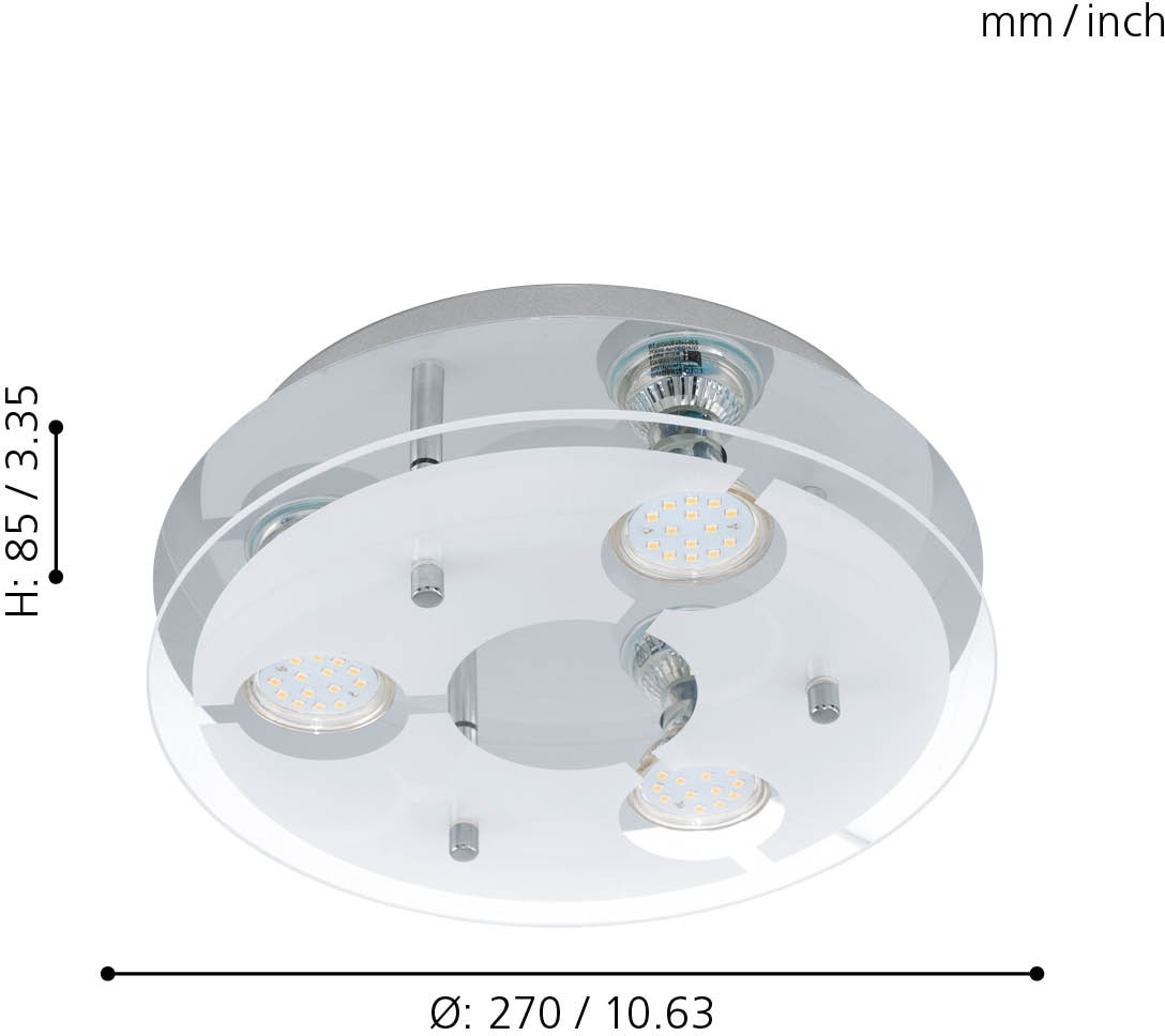EGLO LED Deckenleuchte »CABI«, 3 flammig, Leuchtmittel GU10 | LED wechselbar, LED Deckenlampe