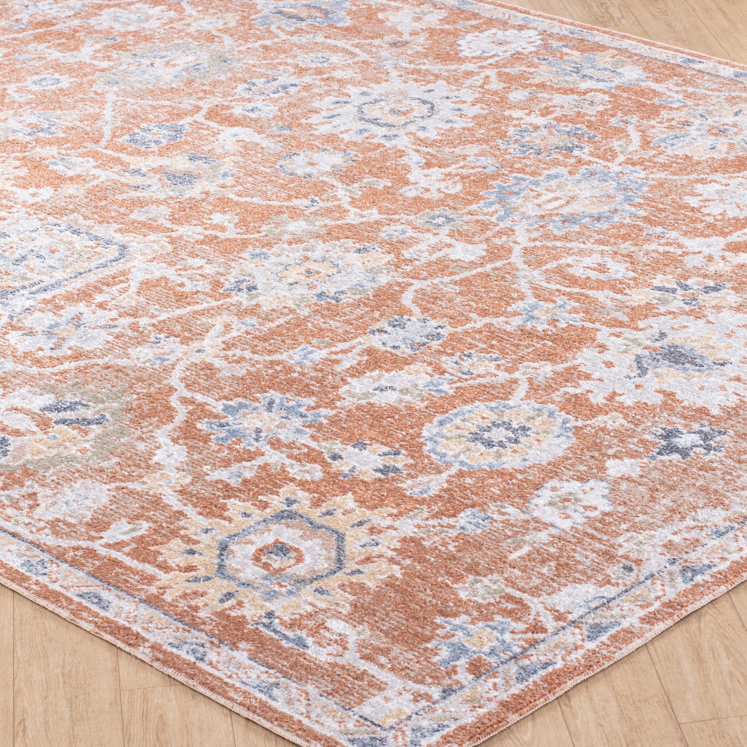 Livabliss Teppich »IQUITOS«, rechteckig, 5 mm Höhe, Maschinenwaschbar, Vintage Kurzflor Wohnzimmerteppich, Schlafzimmer