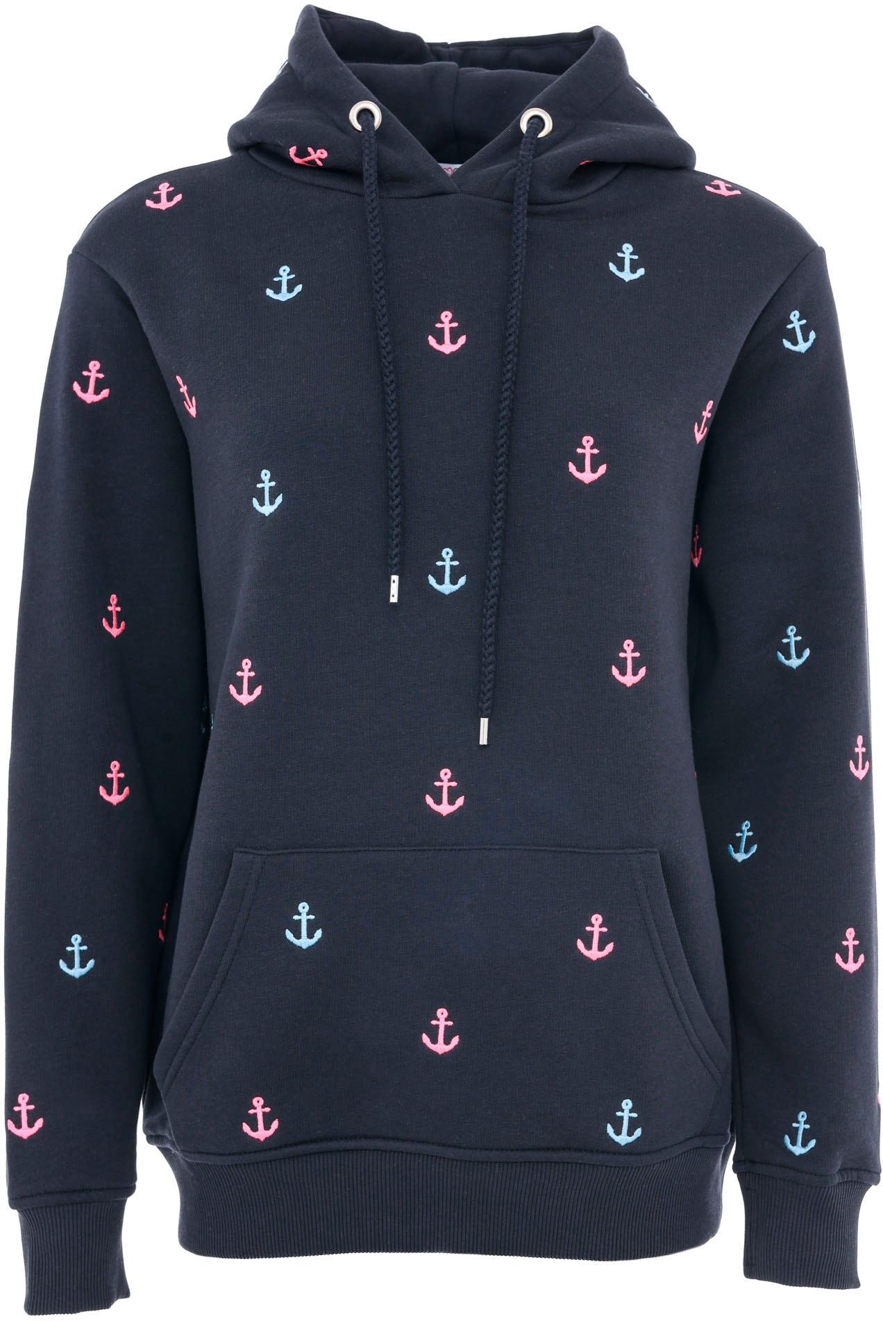 Zwillingsherz Hoodie »"Anker"«, mit gestickten Ankern und Fronttasche