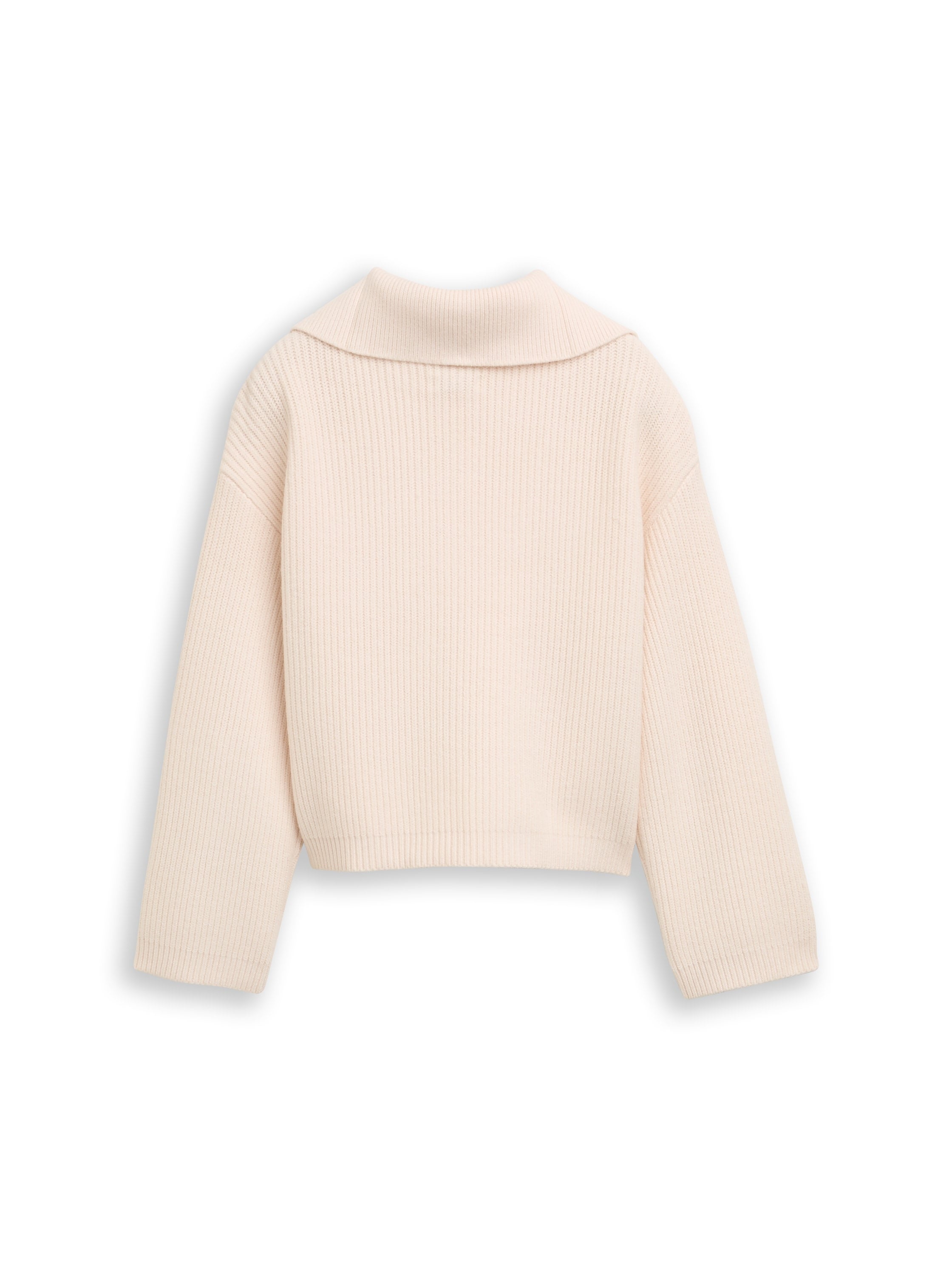 TOM TAILOR Strickpullover, kurz, mit Zipper und Schlauchkragen