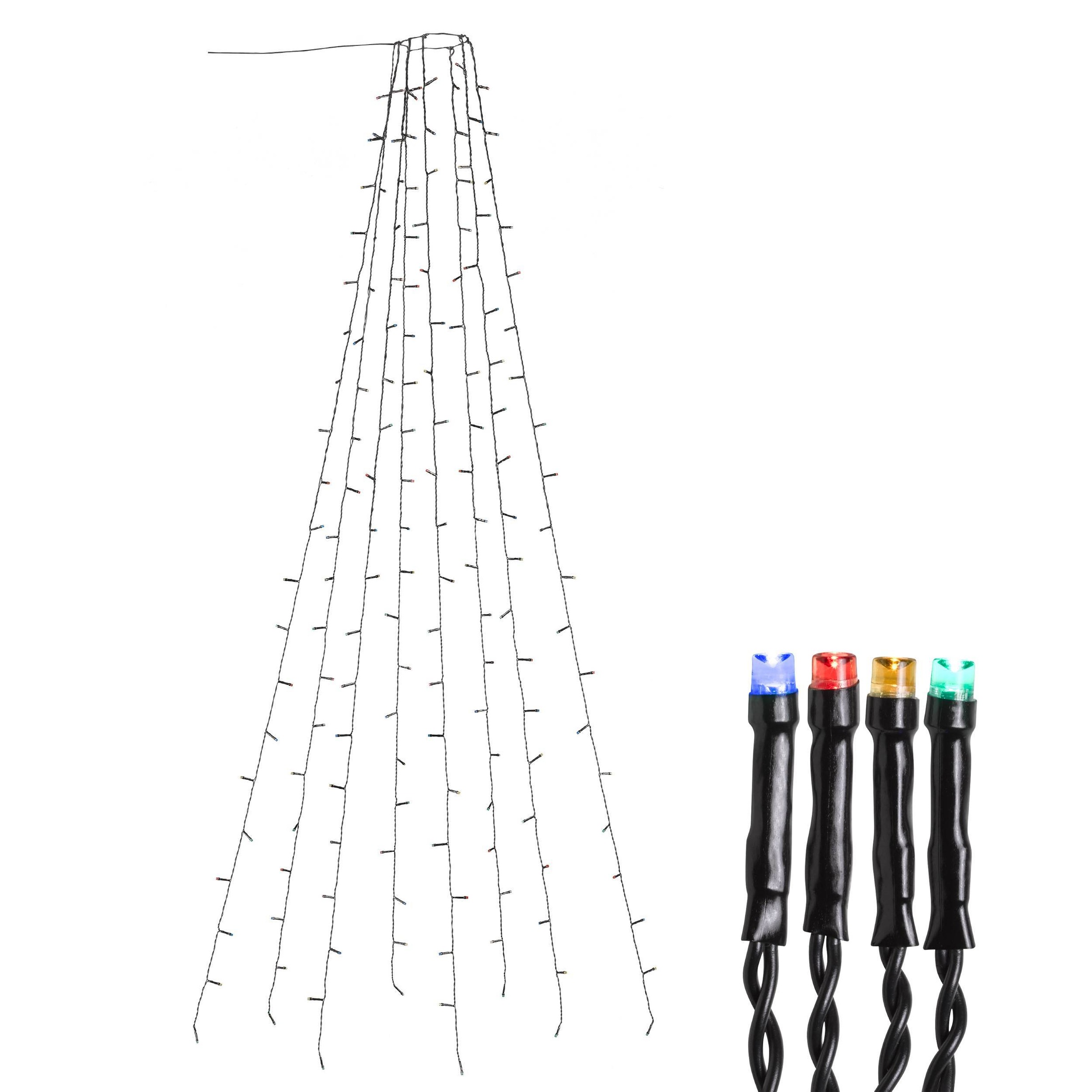 EGLO LED-Lichterkette »SERIE LED - Weihnachtsdeko - Beleuchtung - Winterdeko«, 160 St.-flammig, Beleuchtung für innen und außen, buntes Lichternetz mit Kabel, 2 m
