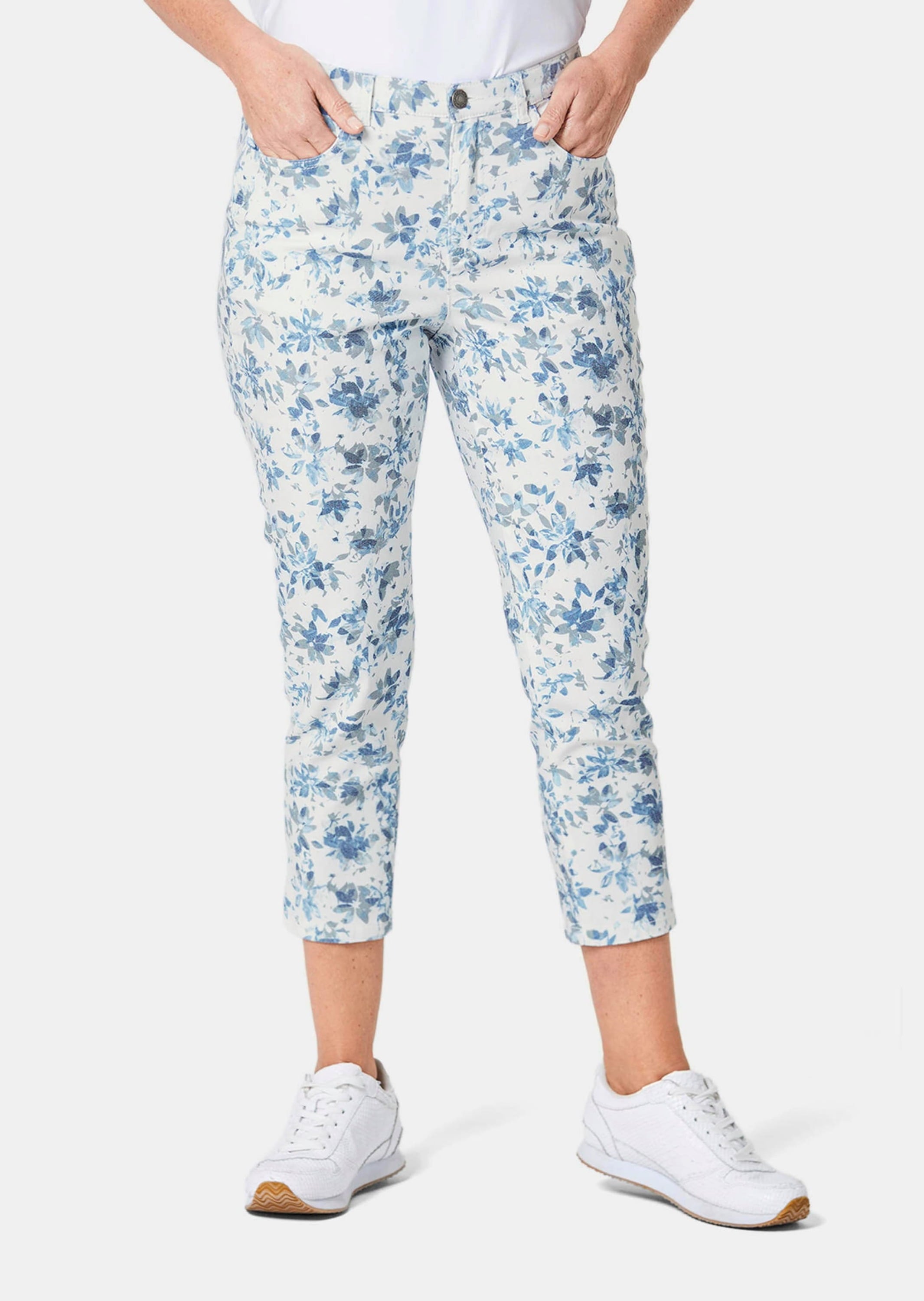 GOLDNER 2-in-1-Hose »Kurzgröße Druckhose mit ausgefallenem Blumenmuster«