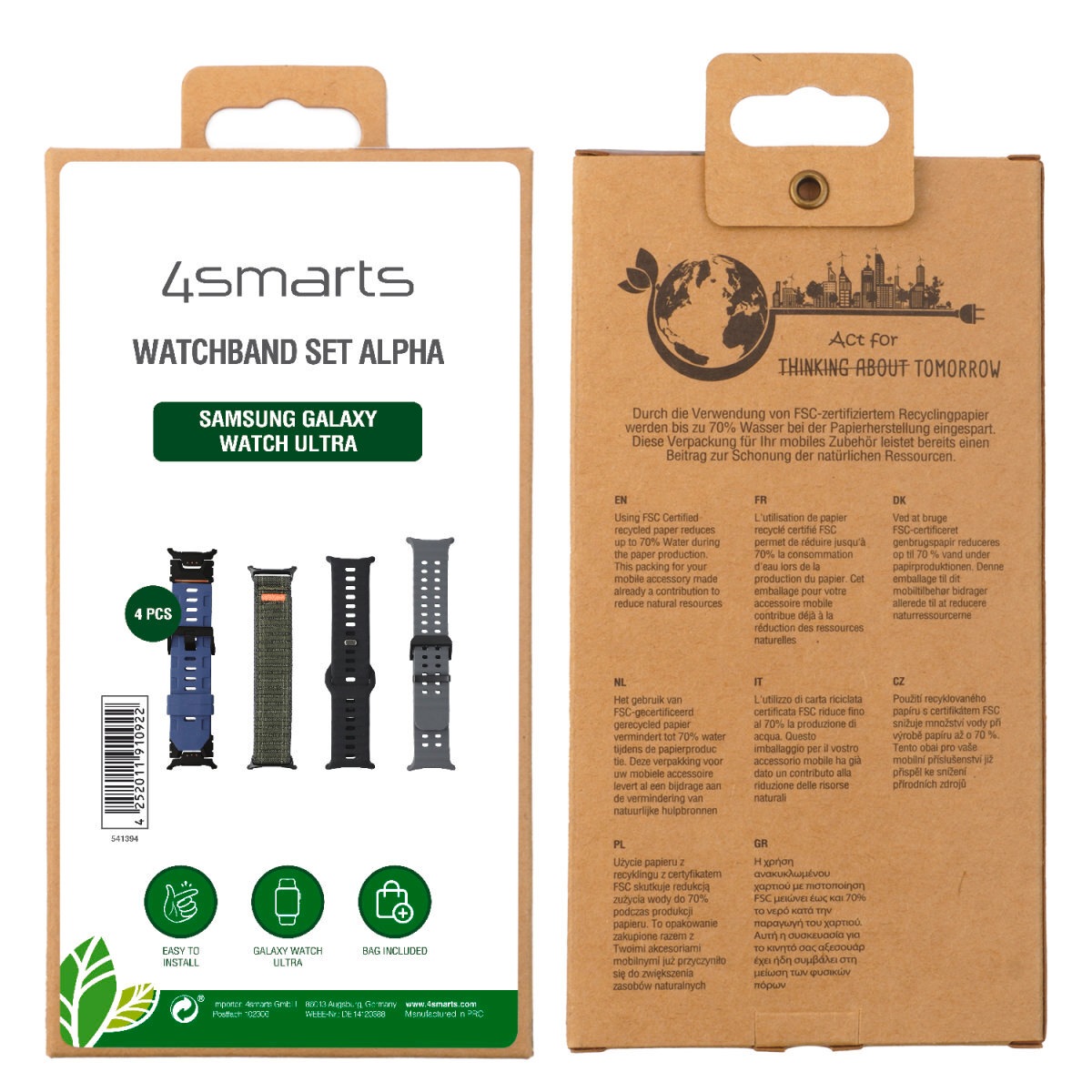 4smarts Wechselarmband »Watchband Set Alpha für Samsung Galaxy Watch Ultra«, Inklusive praktischer Tasche