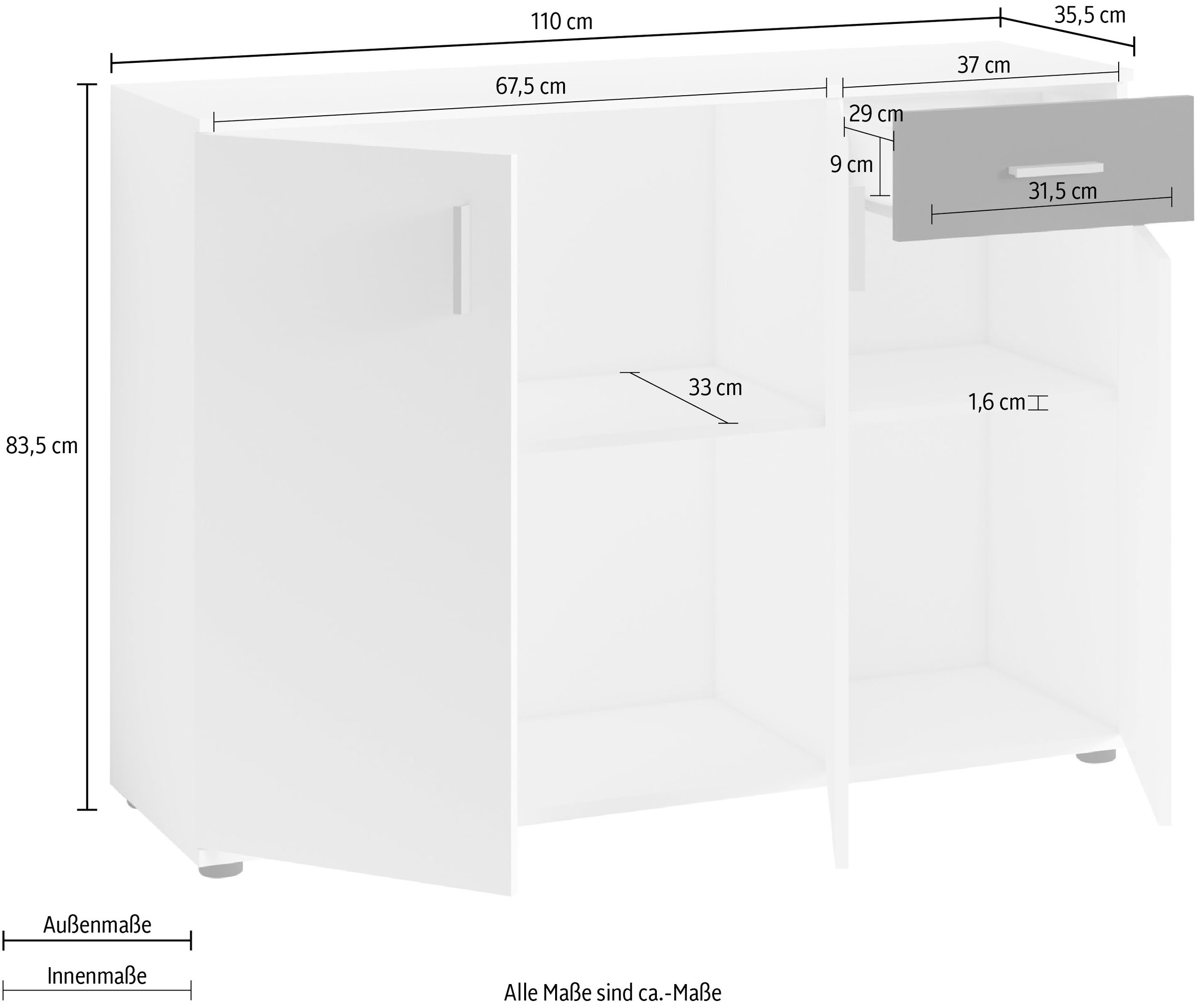 Homexperts Kommode »Justus«, Breite 110cm