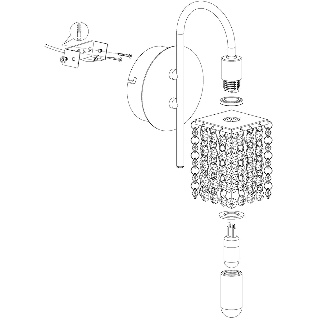 EGLO LED Wandleuchte »ALMONTE« Schutzart IP44 spritzwassergeschützt,  inkl. LED-Leuchtmittel G9, 3W, 360lm, 3000K