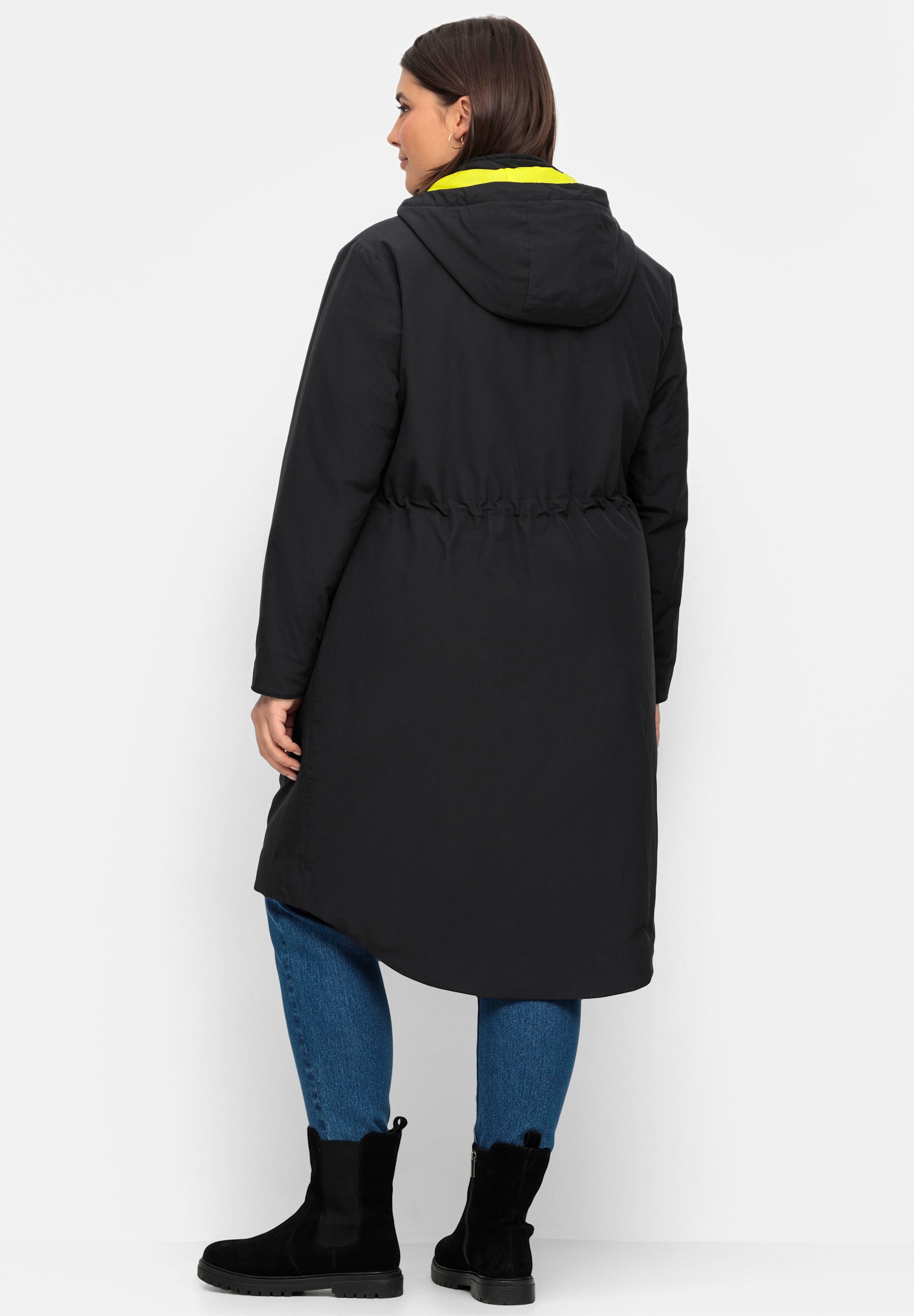 Sheego Langjacke »Mantel Parka mit Kontrast-Futter« Abnehmbare Kapuze
