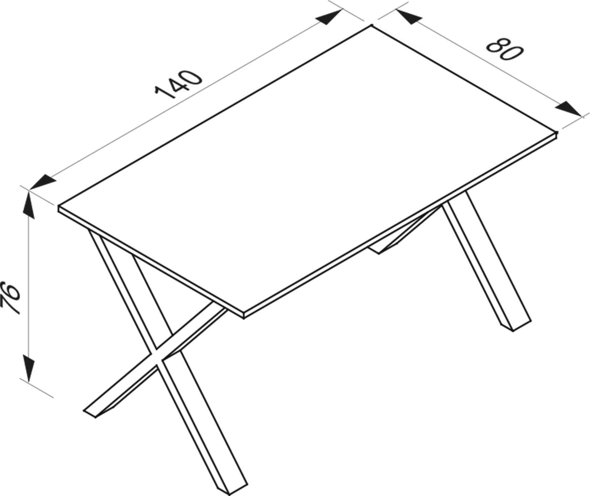 VCM Esstisch »Premium Holz Esstisch Küchentisch Xona X 140x80« 1 Stk. tlg.