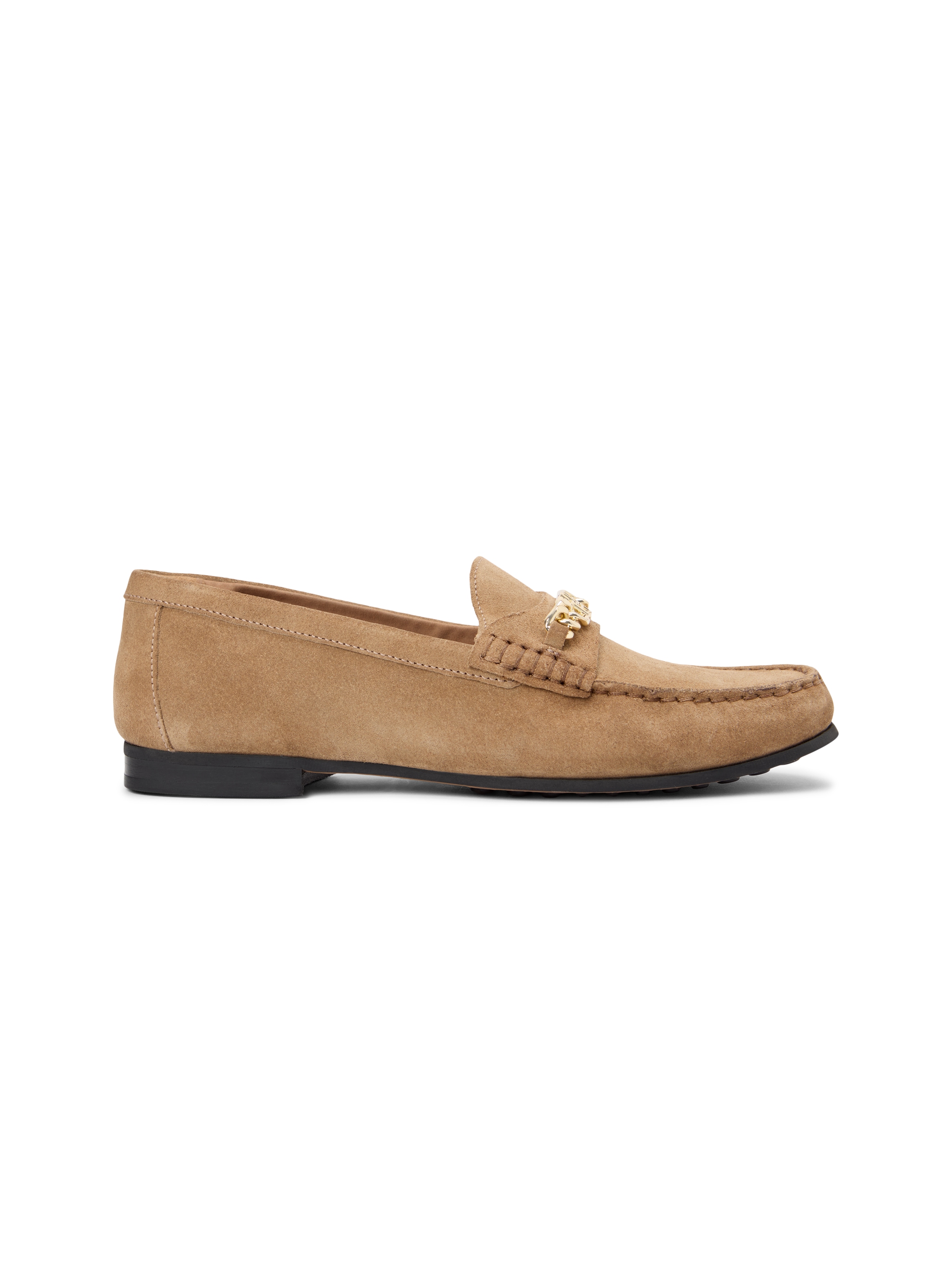 Tommy Hilfiger Loafer »TH CHAIN SUEDE LOAFER«  Slipper, Businessschuh, Schlupfschuh mit goldfarbener Zierkette