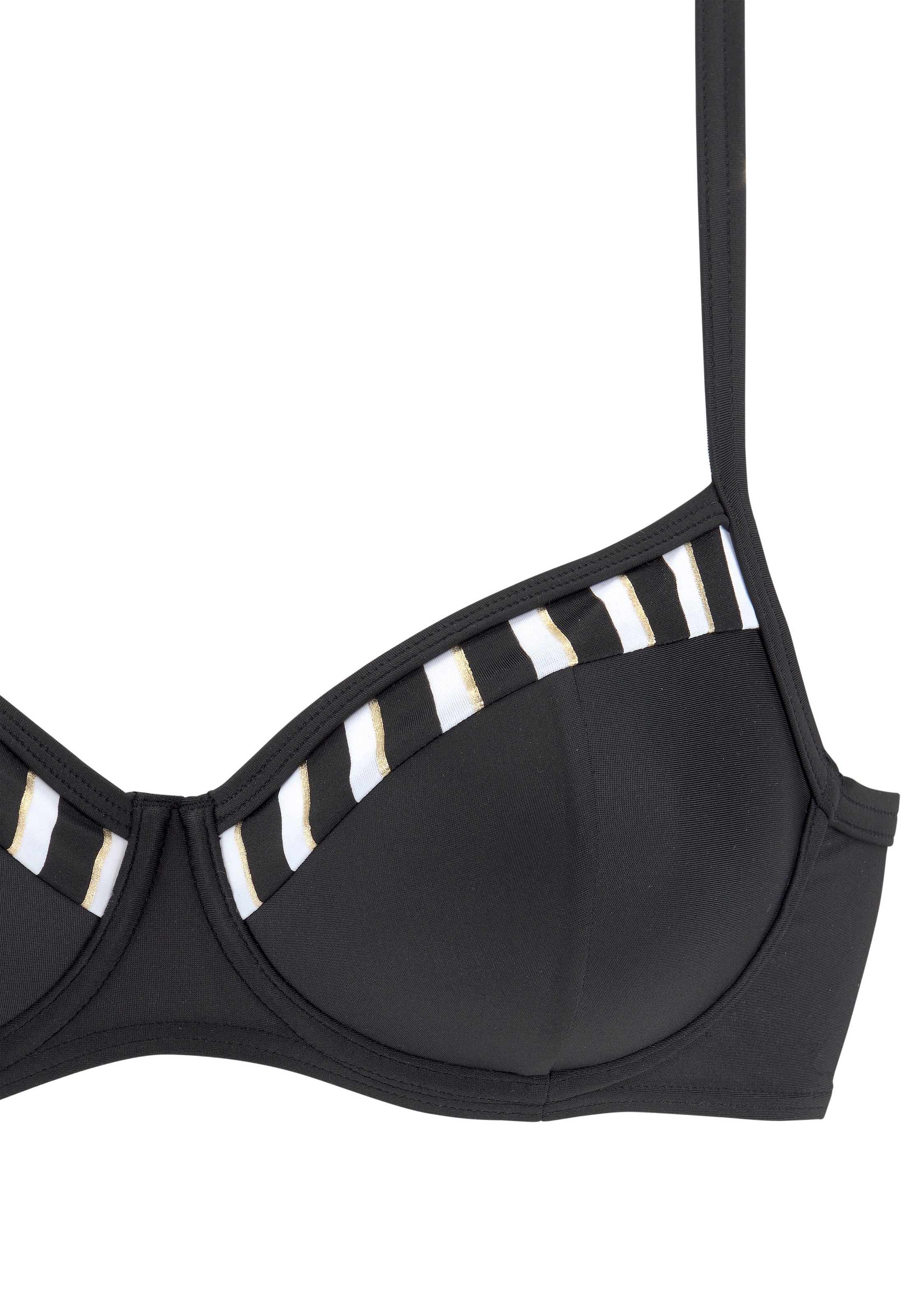 LASCANA Bügel-Bikini, mit goldfarbenen Streifen