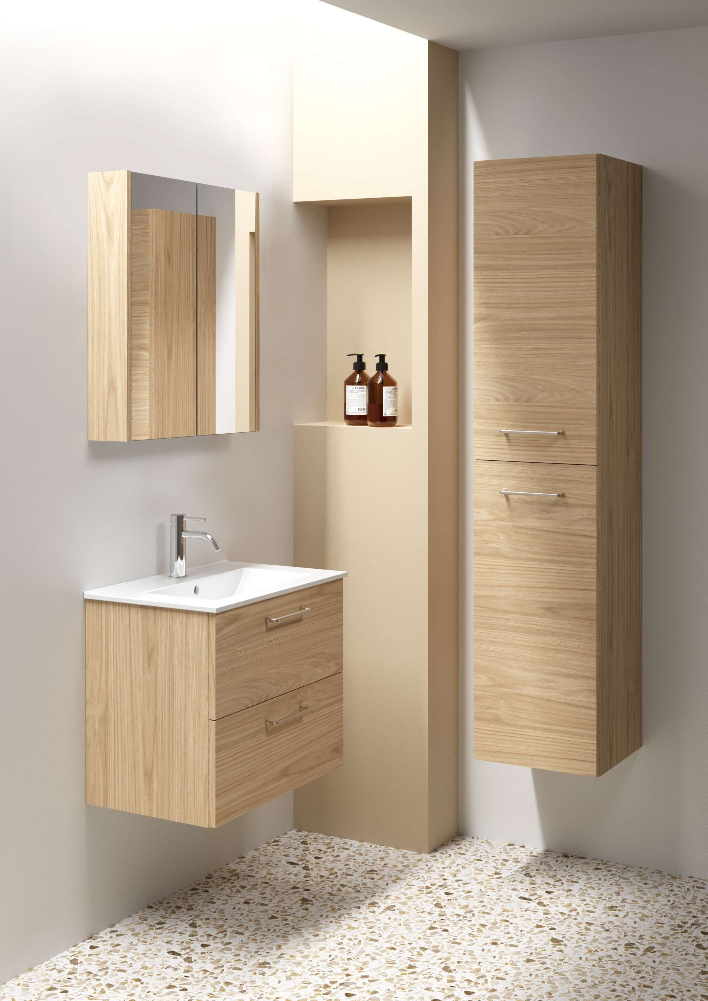 welltime Spiegelschrank »Scandic«, verspiegelt, mit Soft-Close-Funktion, verschiedene Breiten, FSC®