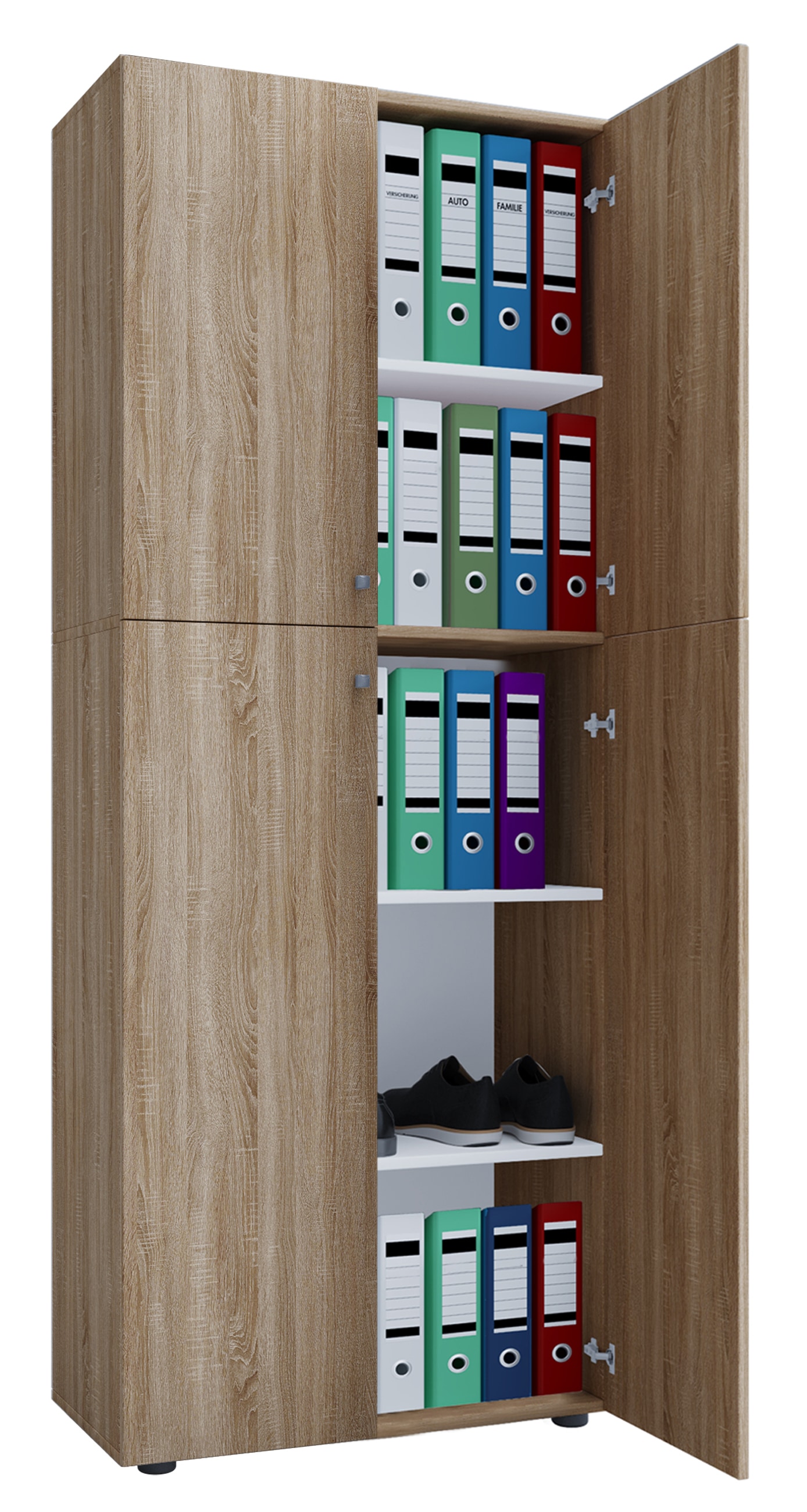 VCM Aktenschrank »VCM Büroschrank mit 5 Fächern | moderner Aktenschrank mit Drehtüren | Maße ca. B. 70 x H. 184 x T. 40 cm ¿ Lona 5-Fach«, (1 St.)