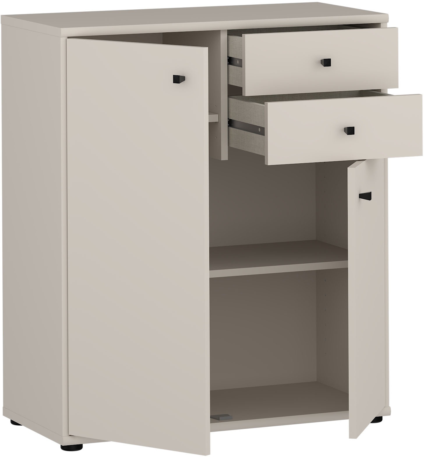 FORTE Kommode »Tempra, Kommode, 2 Türen, 2 Schubkästen, viel Stauraum« B/H/T 73,7/85,5/34,8 cm