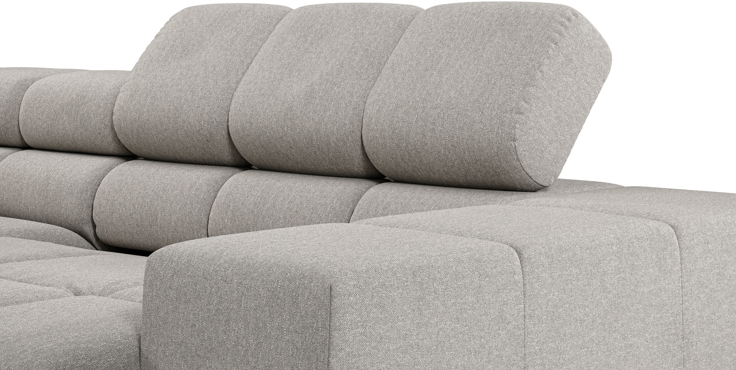 INOSIGN Ecksofa »Ancona, incl. Kopfteilverstellung + 3 Zierkissen, L-Form, bequem«, wahlweise motorische Sitztiefenverstellung, B/T(H: 249/215/70 cm