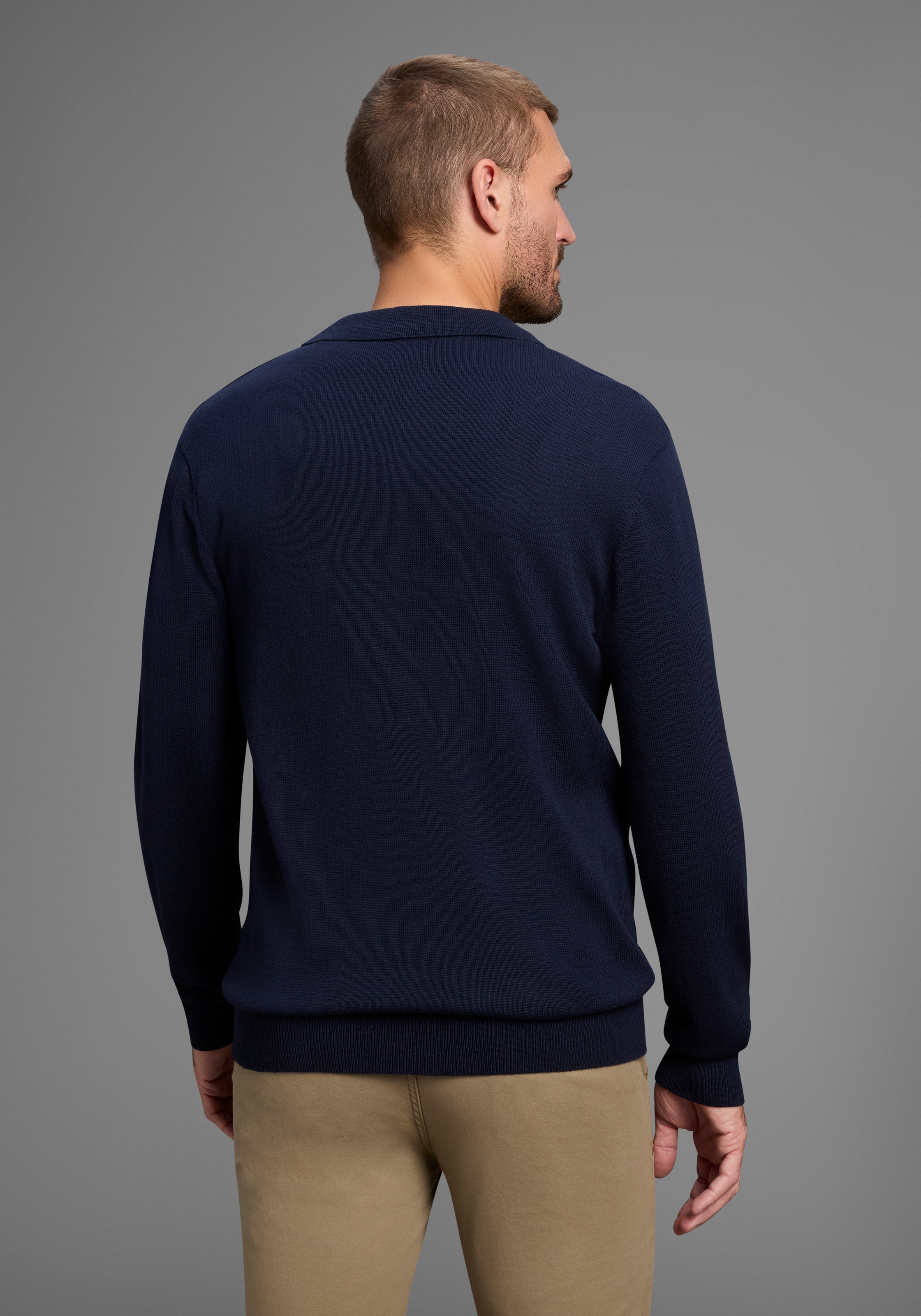 Bruno Banani Polokragenpullover, mit Reißverschluss und Brusttasche