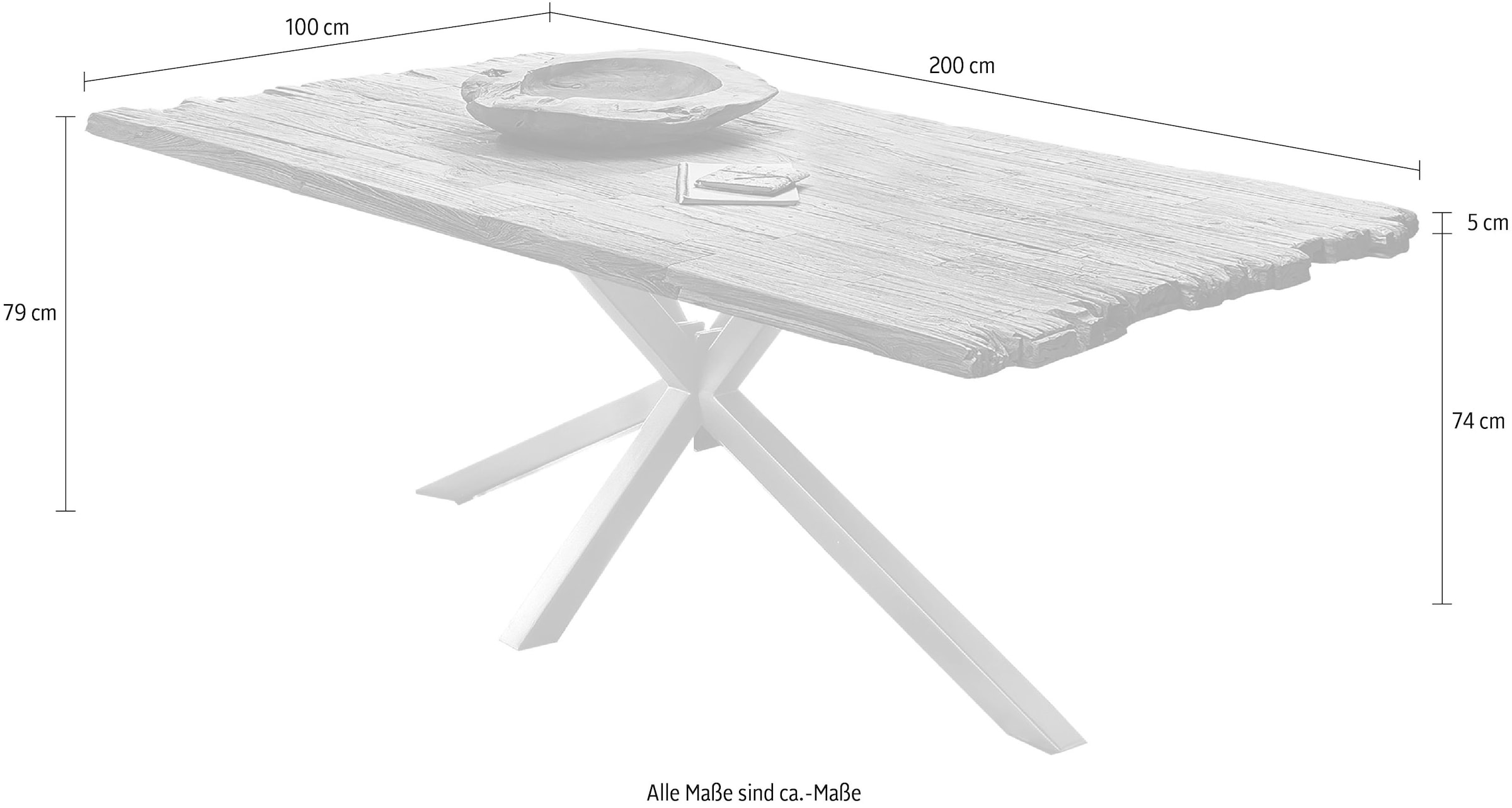 SIT Esstisch Platte aus recyceltem Teak