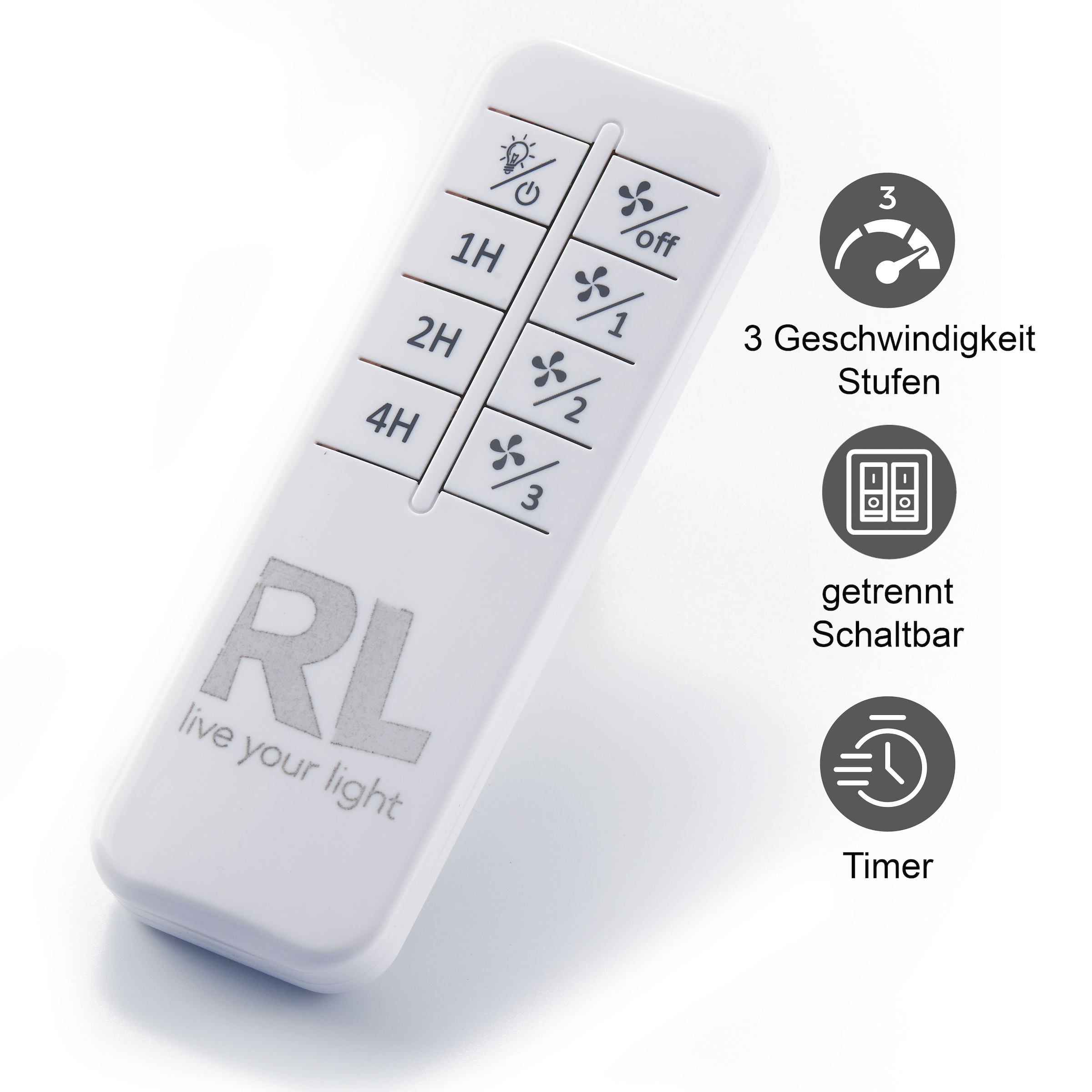 REALITY Leuchten Deckenleuchte »Trondheim Deckenventilator« E27 1 Stk. Deckenlampe Ventilator getrennt schaltbar