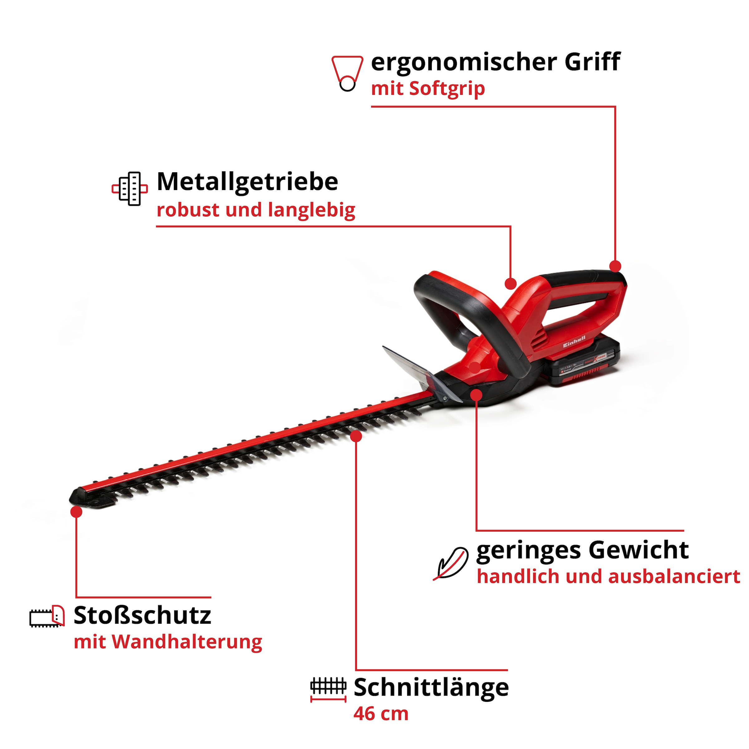 Einhell Akku-Heckenschere »GC-CH 1846 Li«, (1 St.)