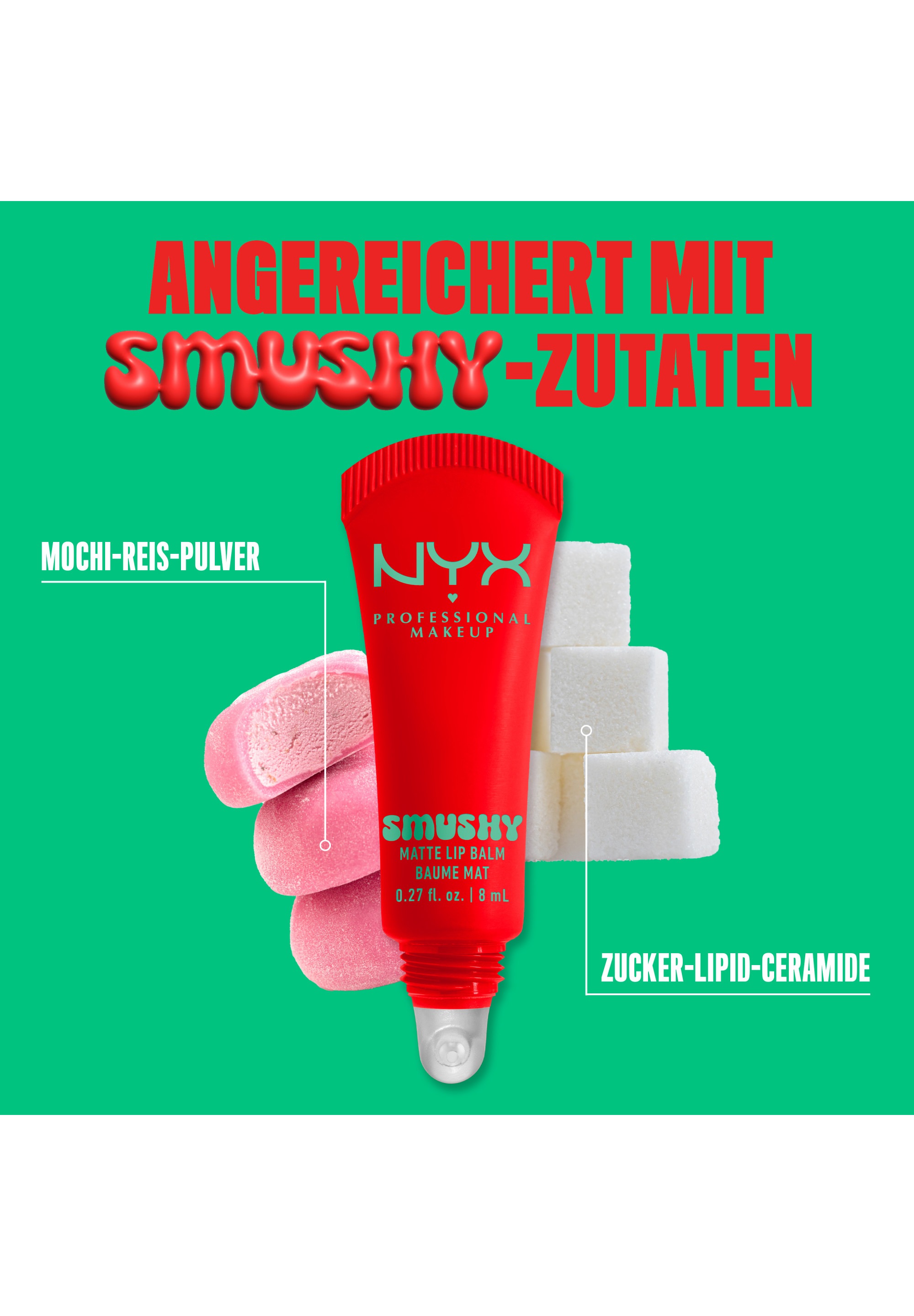 NYX Lippenbalsam »NYX Professional Makeup Smushy Matte Lip Balm« jeder der Farbtöne hat einen einzigartigen, süßen Duft
