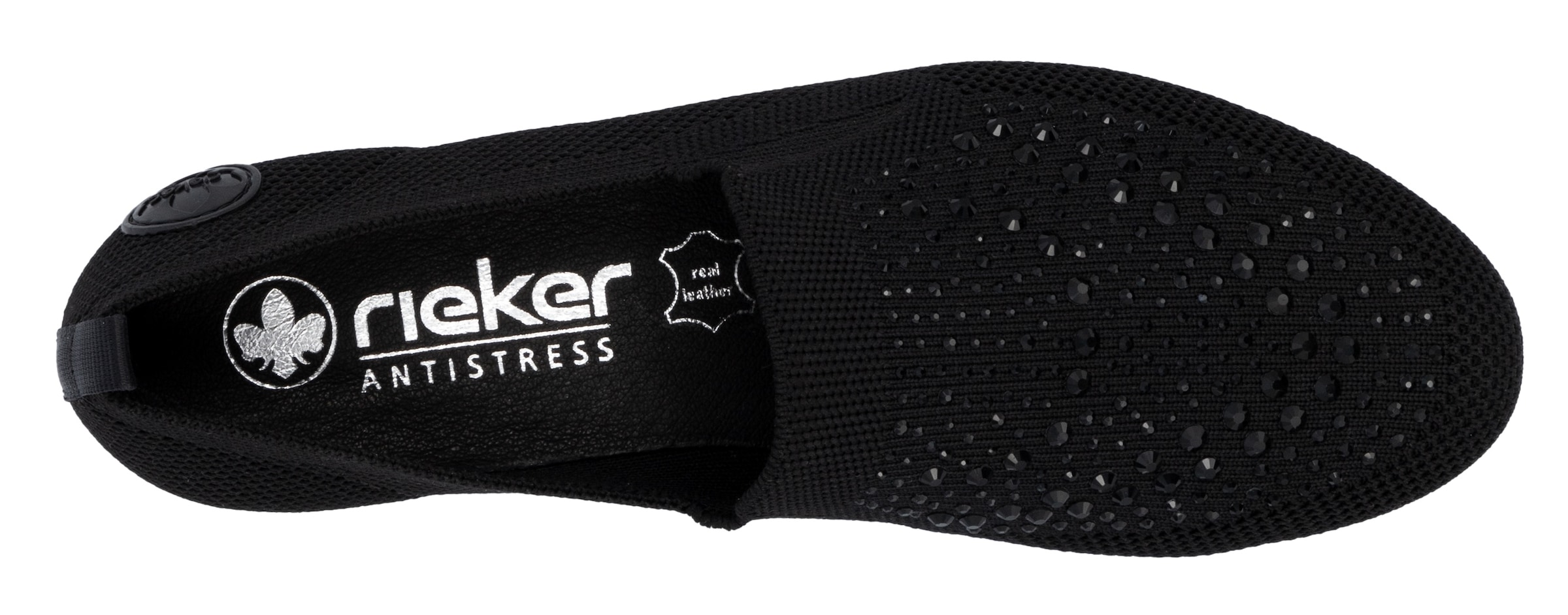 Rieker Slipper  Loafer, Business Schuh mit Strass-Steinchen verziert