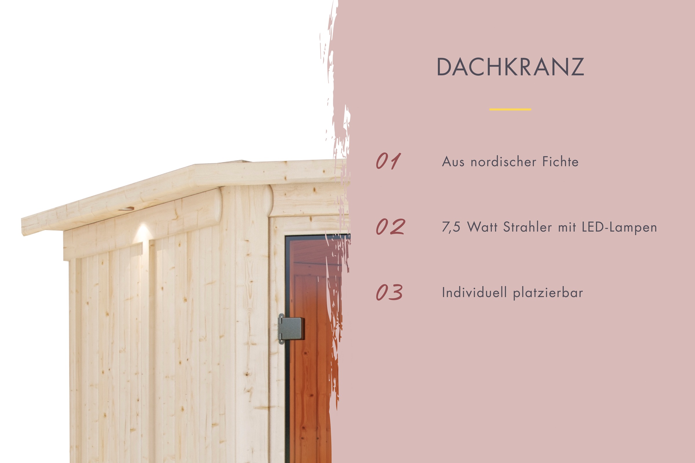 Karibu Sauna »Menja« Set,  Ofen 9 kW integr. Strg
