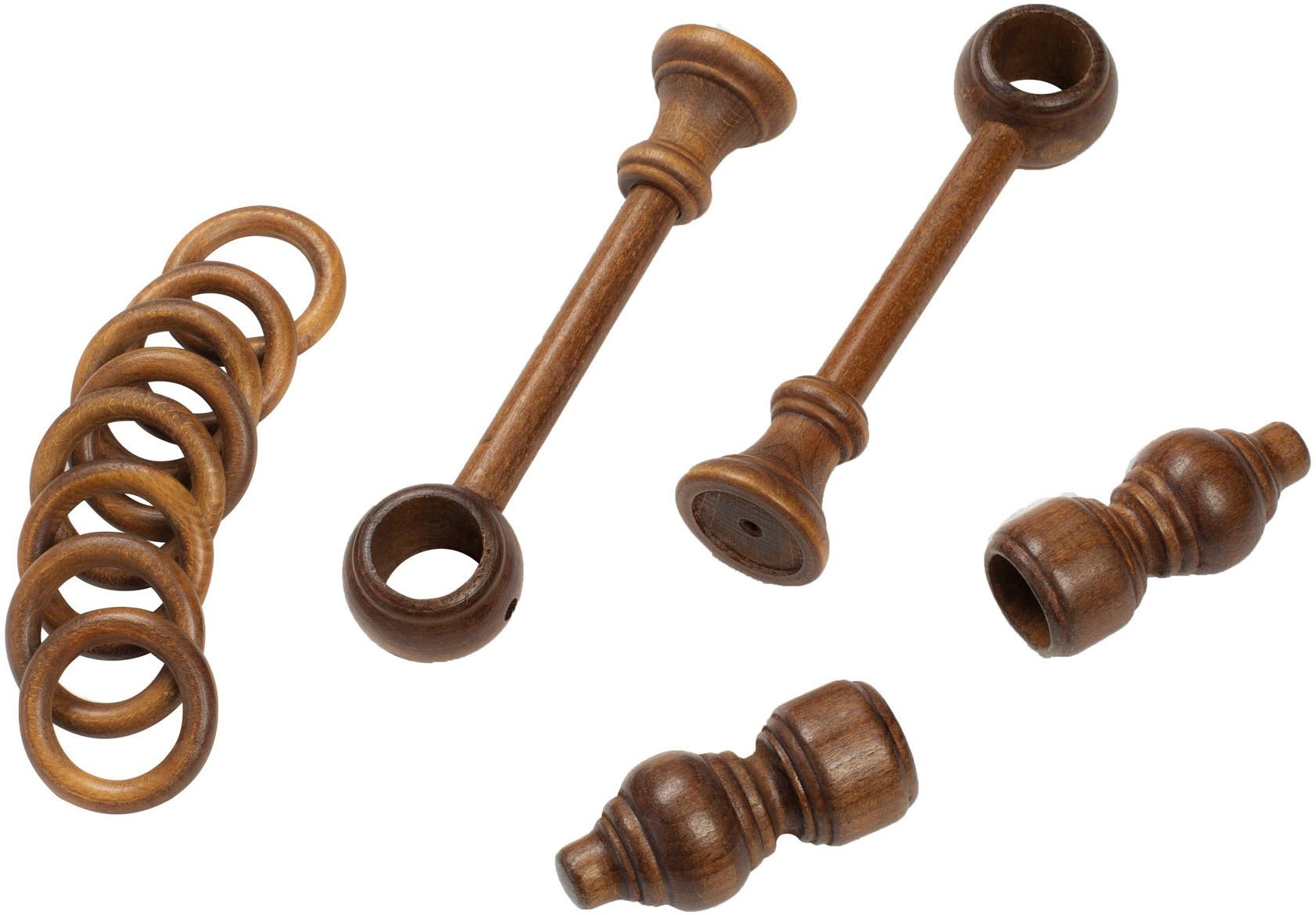 SN DECO GROUP Gardinenstange »Filigrano«, 1 läufig-läufig, Fixmaß, 28 mm, Holz, verschiedene Längen und Farben, Komplettset