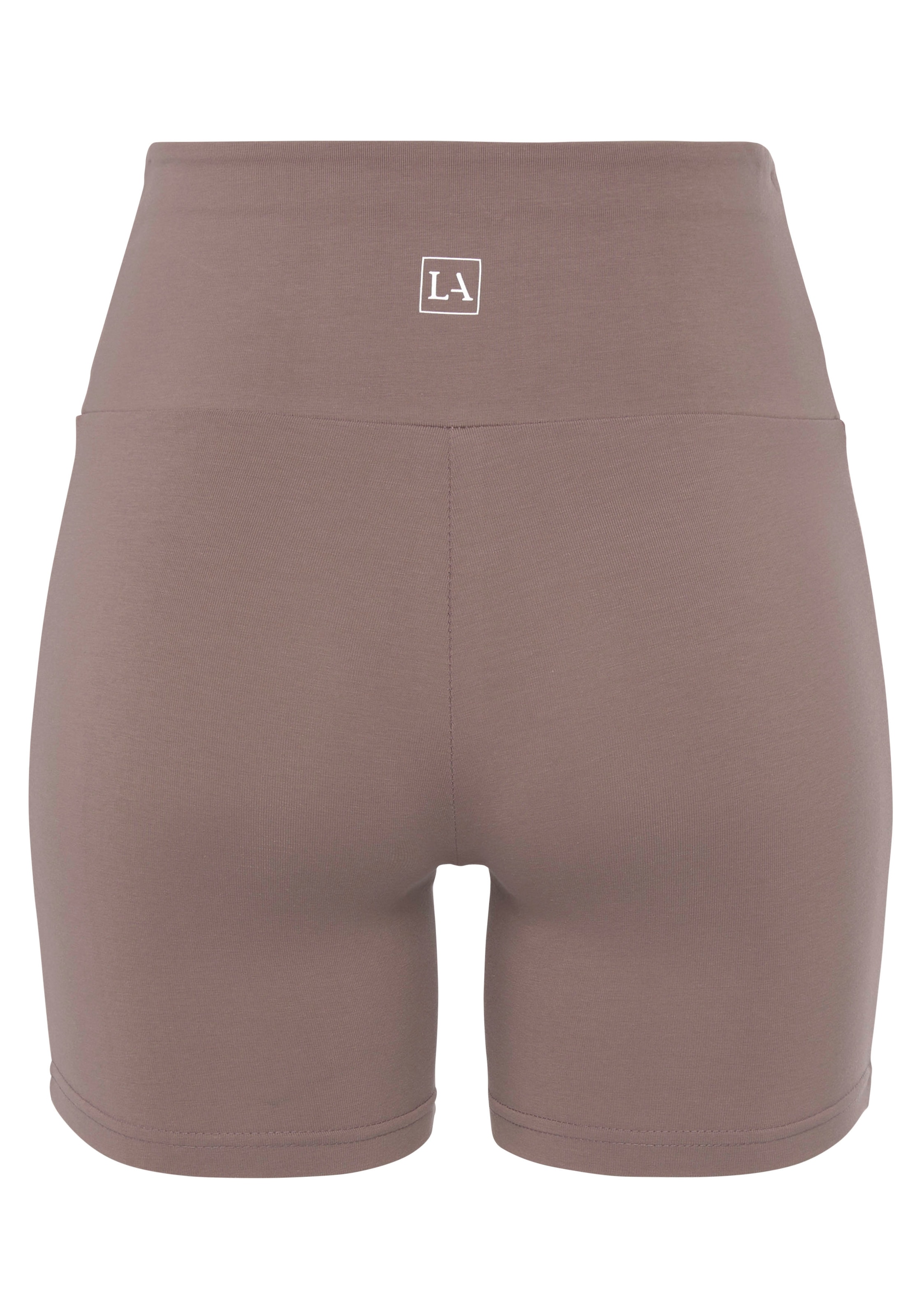 LASCANA Shorts, mit breitem Bündchen und Logodruck, Loungewear