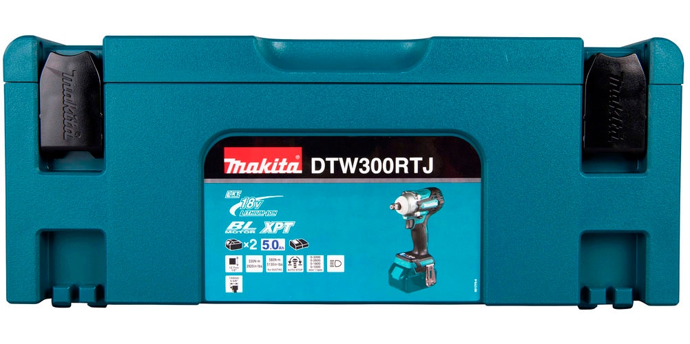 Makita Akku-Schlagschrauber »DTW300RTJ«, (Set, 5 tlg.), mit Ladegerät, 2 Akkus und Transportkoffer