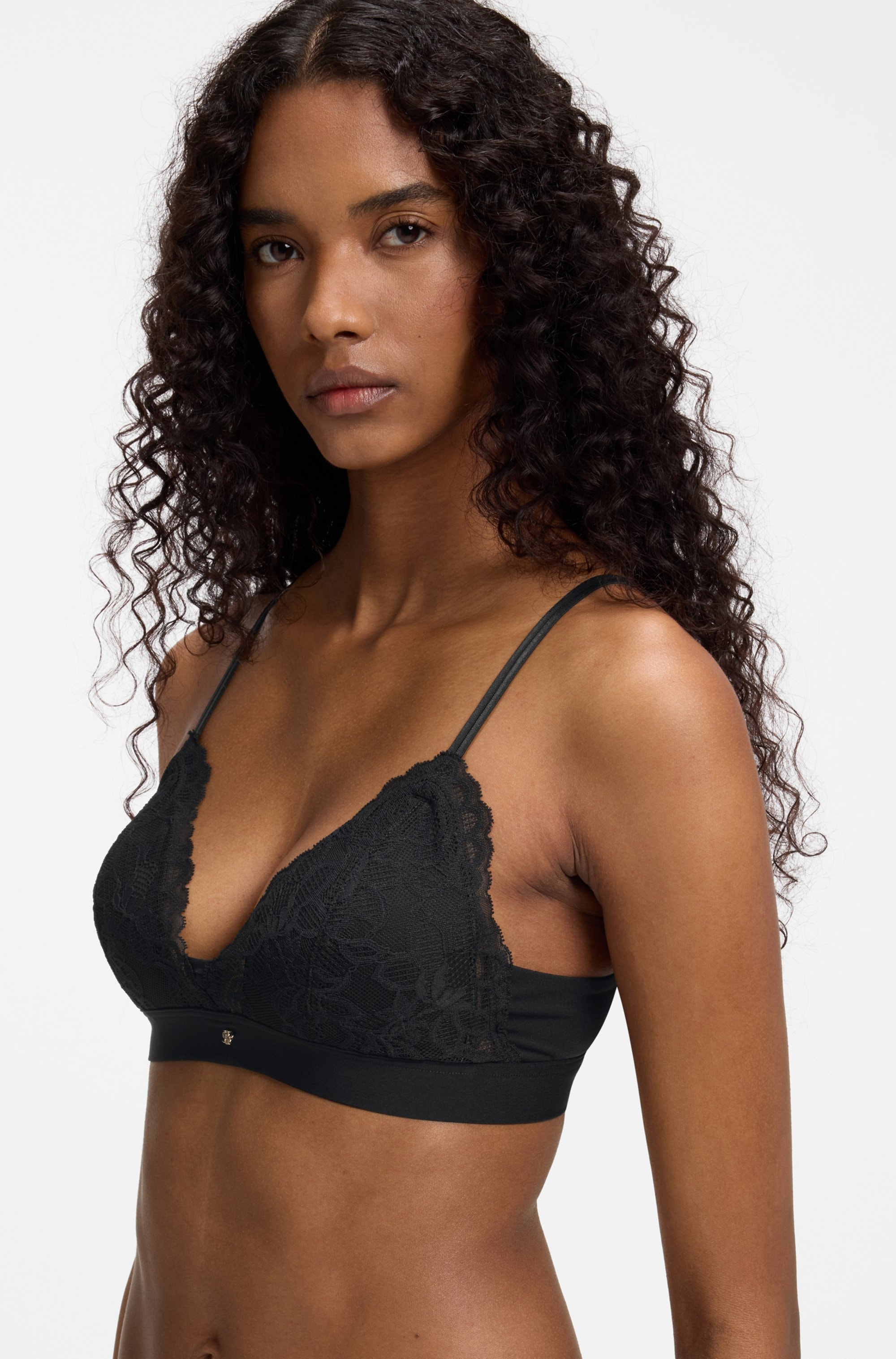 BOSS Bralette »BLOSSOM« Premium Spitzen-Bralette mit plissiertem Mesh