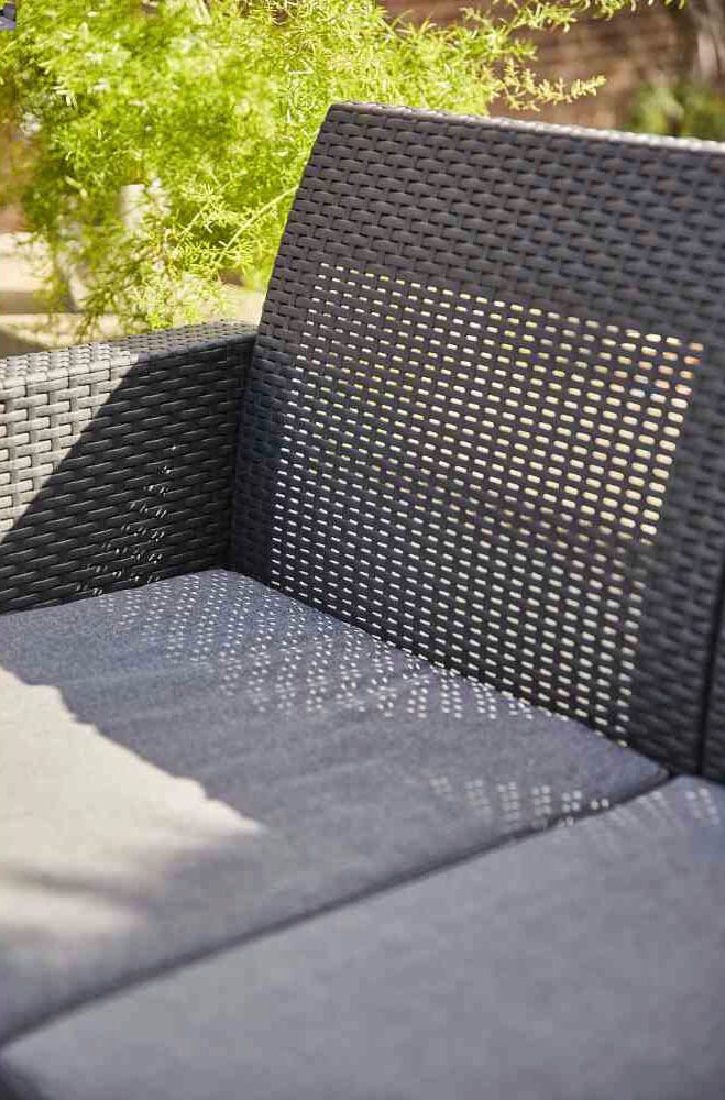 Siena Garden Gartenlounge-Set »Amea«, (4 tlg.), Kunststoff graphit, Sitzkissen aus Polyester in grau
