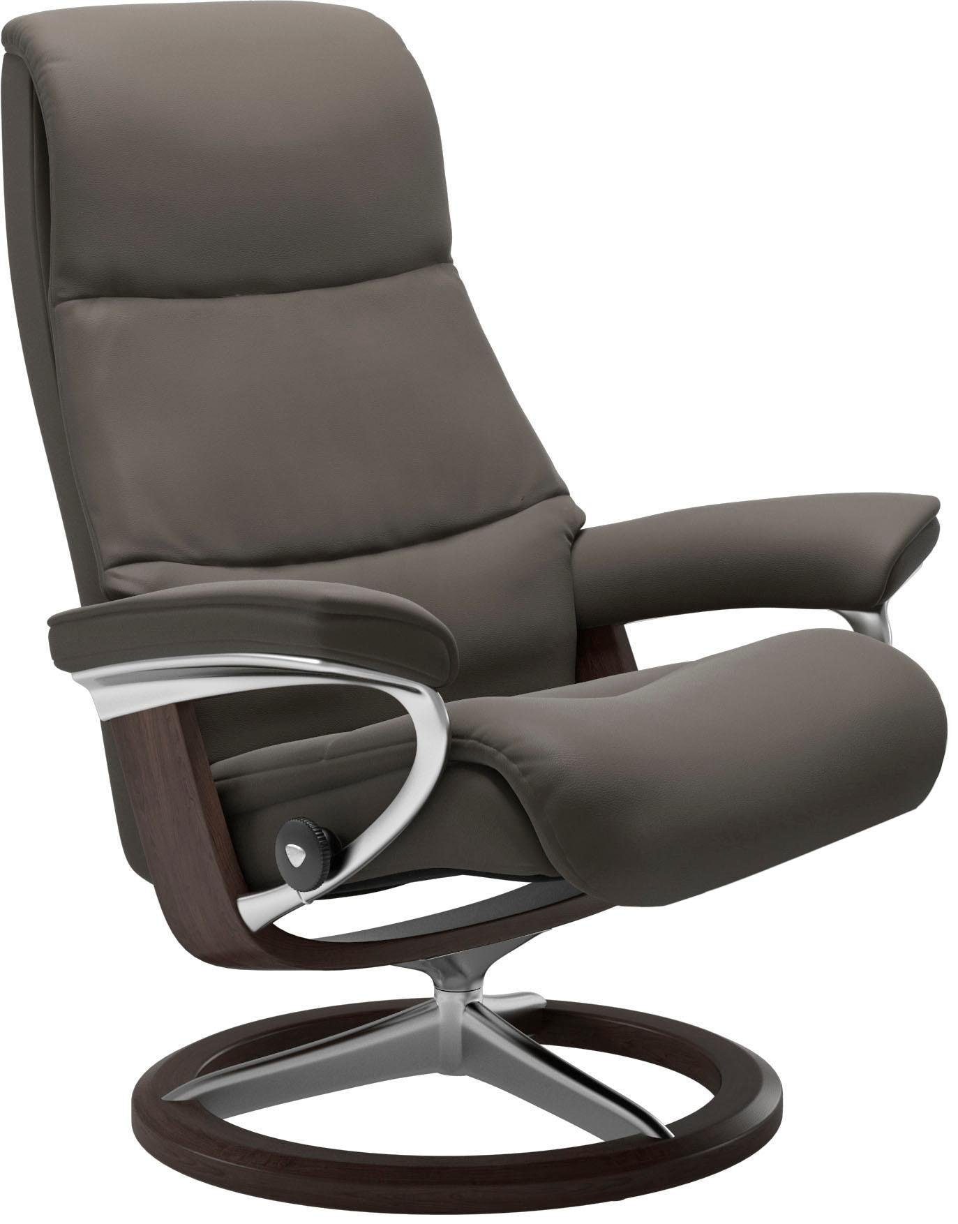 Stressless® Relaxsessel »View«, (Set, Relaxsessel mit Hocker), mit Signature Base, Größe M,Gestell Wenge