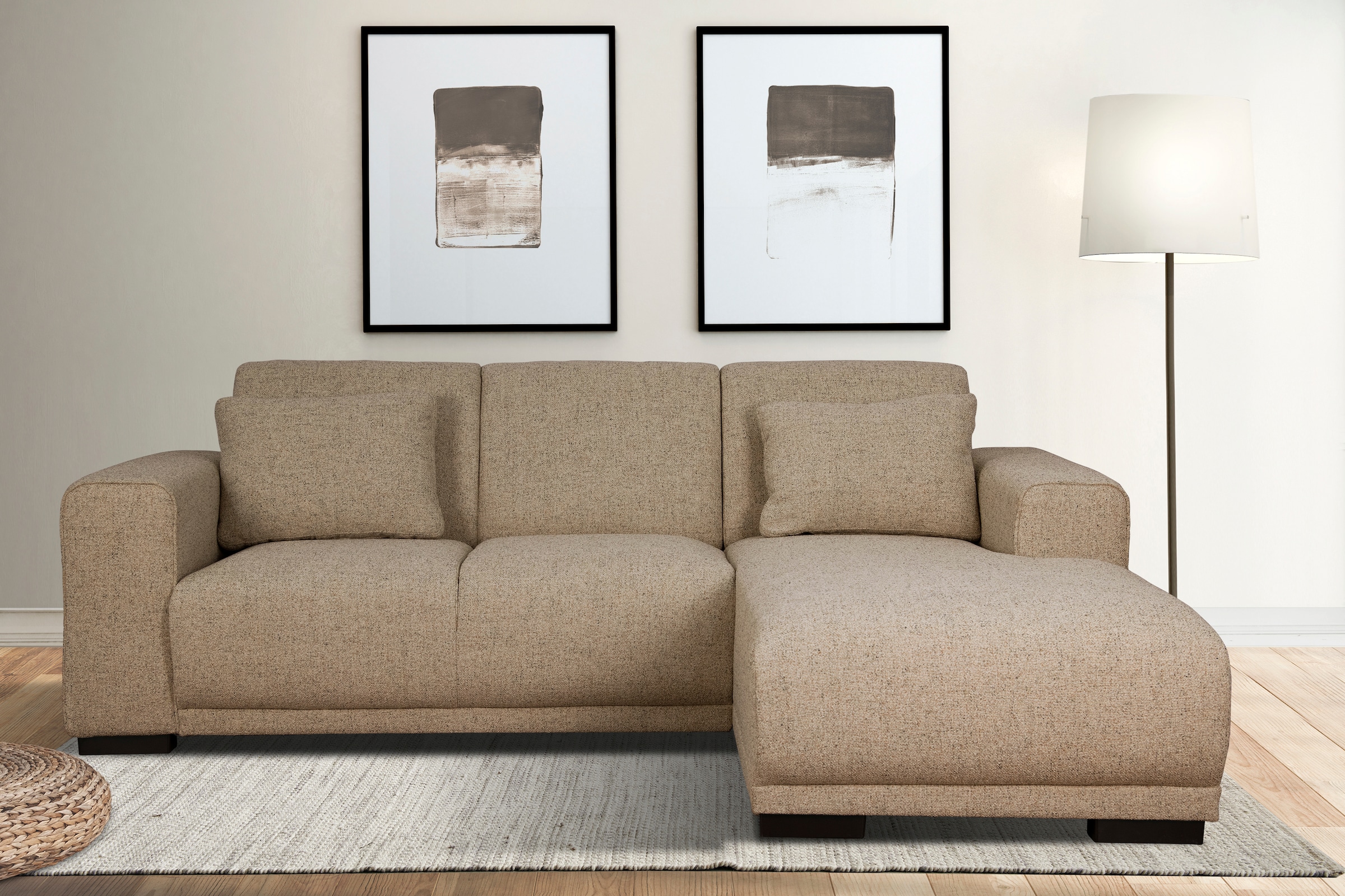 Home affaire Ecksofa »Bornholm incl. 2 Kissen, Stellmaße 234x162 cm L-Form«, Recamiere wahlweise links oder rechts bestellbar