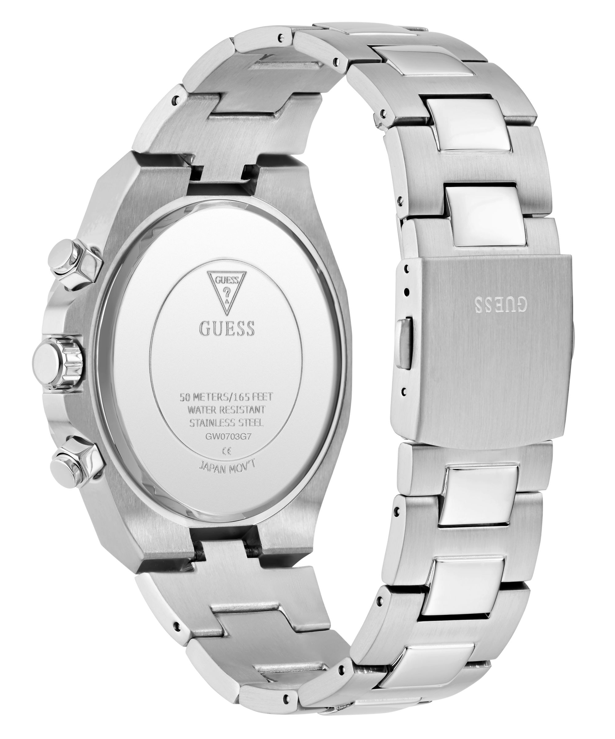 Guess Multifunktionsuhr »GUESS-EQUITY« Armbanduhr, Herrenuhr, Edelstahlarmband, analog, Wochentag, Tag