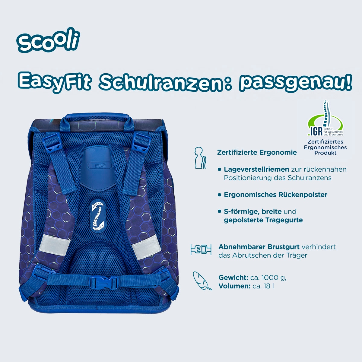 Scooli Schulranzen »EasyFit, Team Player«, Reflektoren