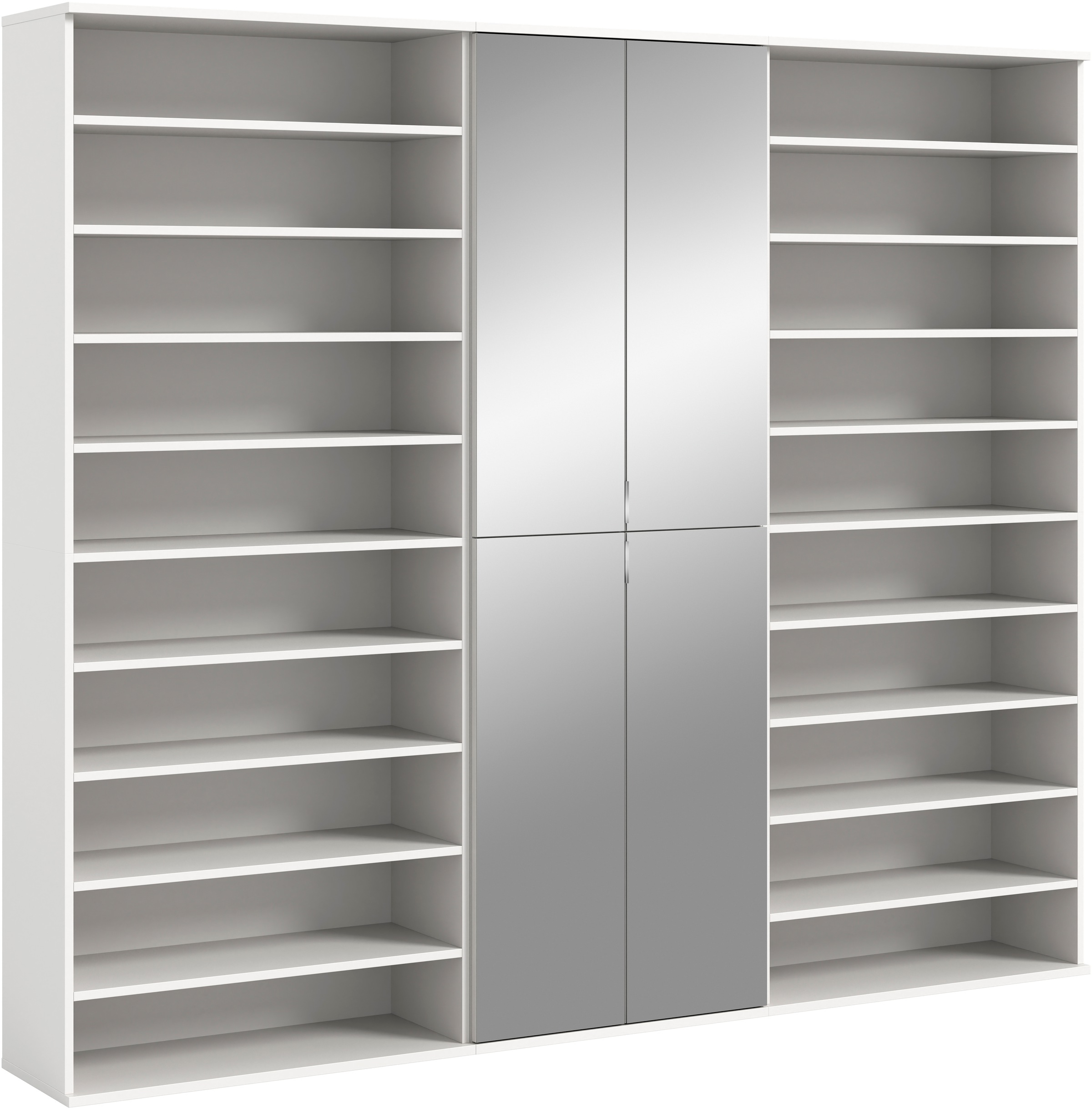 INOSIGN Garderoben-Set »Trondheim, Garderobenset 3-tlg. Breite 222 cm,«, (3 St.), hochglanz, best. aus: Spiegelschrank, 2x Schuhregal, Flur