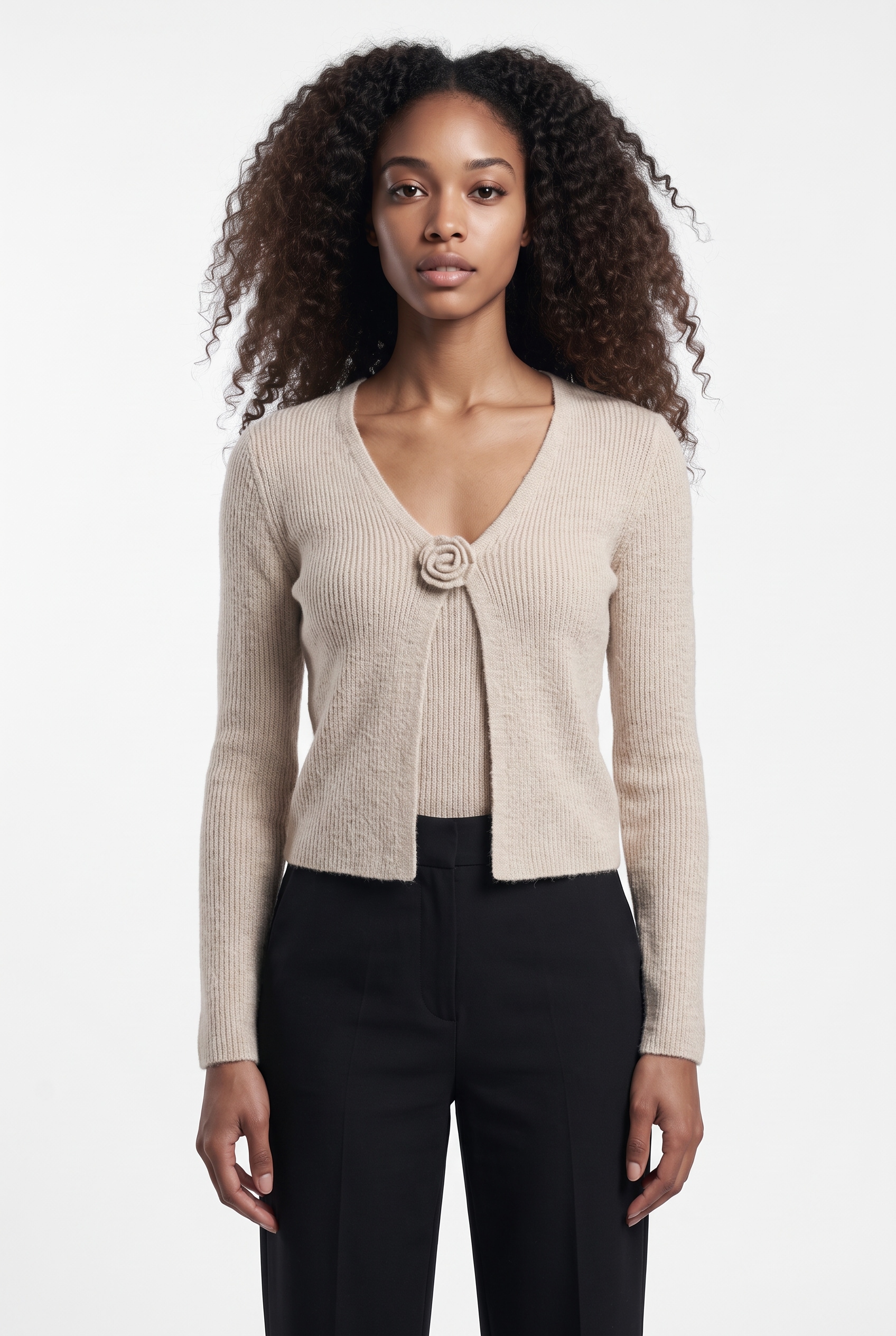 ONLY Strickjacke »ONLRICA LS RIB FLOWER CARDI CC KNT« Materialmix, regular fit