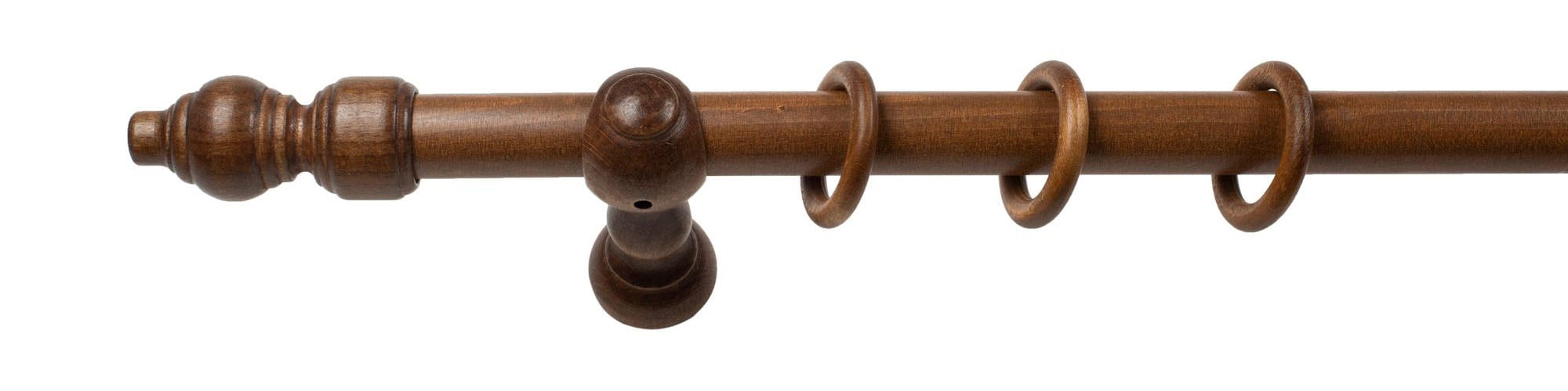 SN DECO GROUP Gardinenstange »Filigrano«, 1 läufig-läufig, Fixmaß, 28 mm, Holz, verschiedene Längen und Farben, Komplettset
