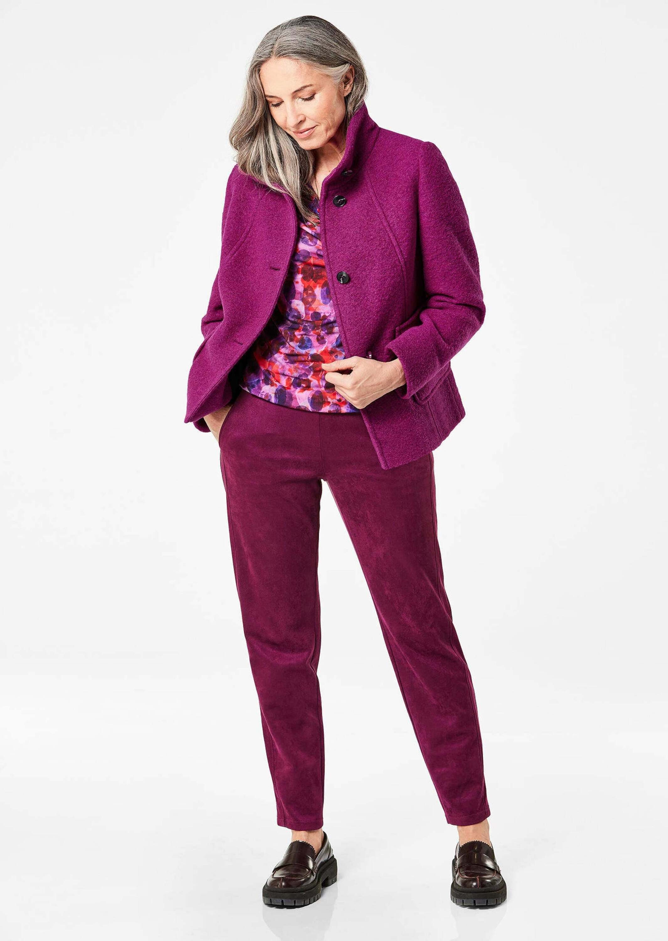 GOLDNER Wolljacke »Kurzgröße Elegante Kurzjacke mit Stehkragen« Stehkragen