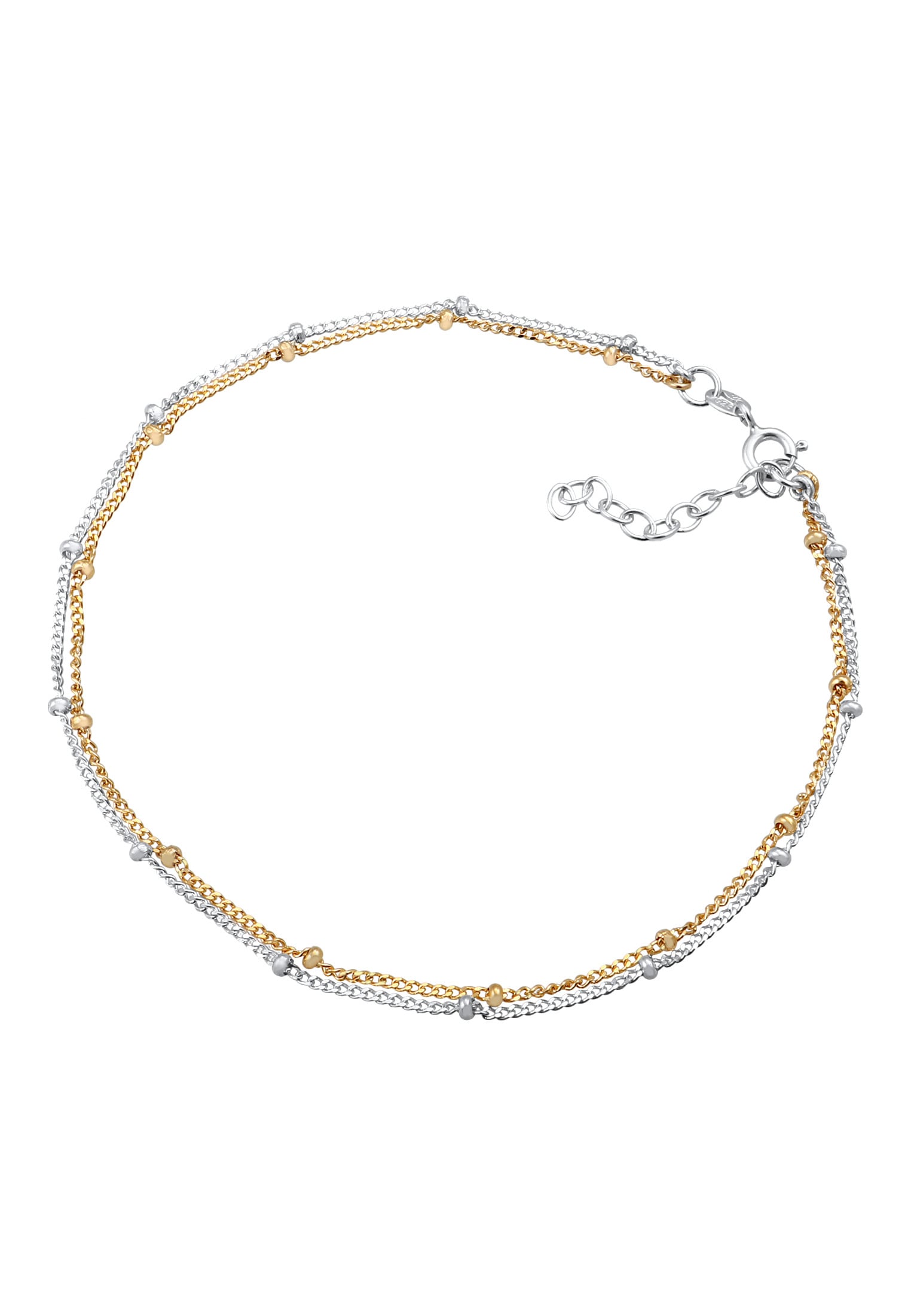 Elli Fußkette »Fußschmuck Kugelkette Bi-Color Sommer Strand 925 Silber«