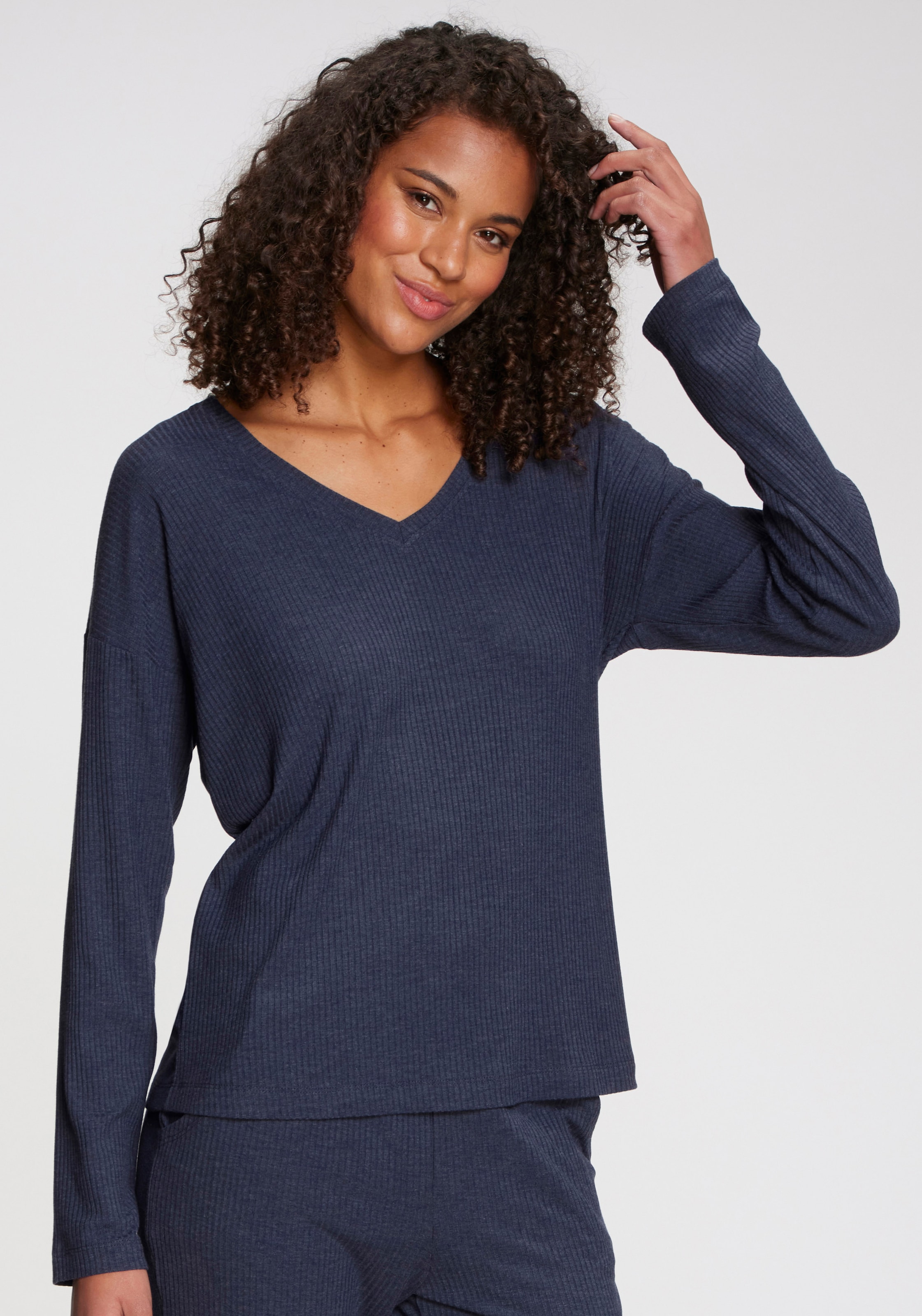 s.Oliver Pyjamaoberteil aus weicher Rippqualität