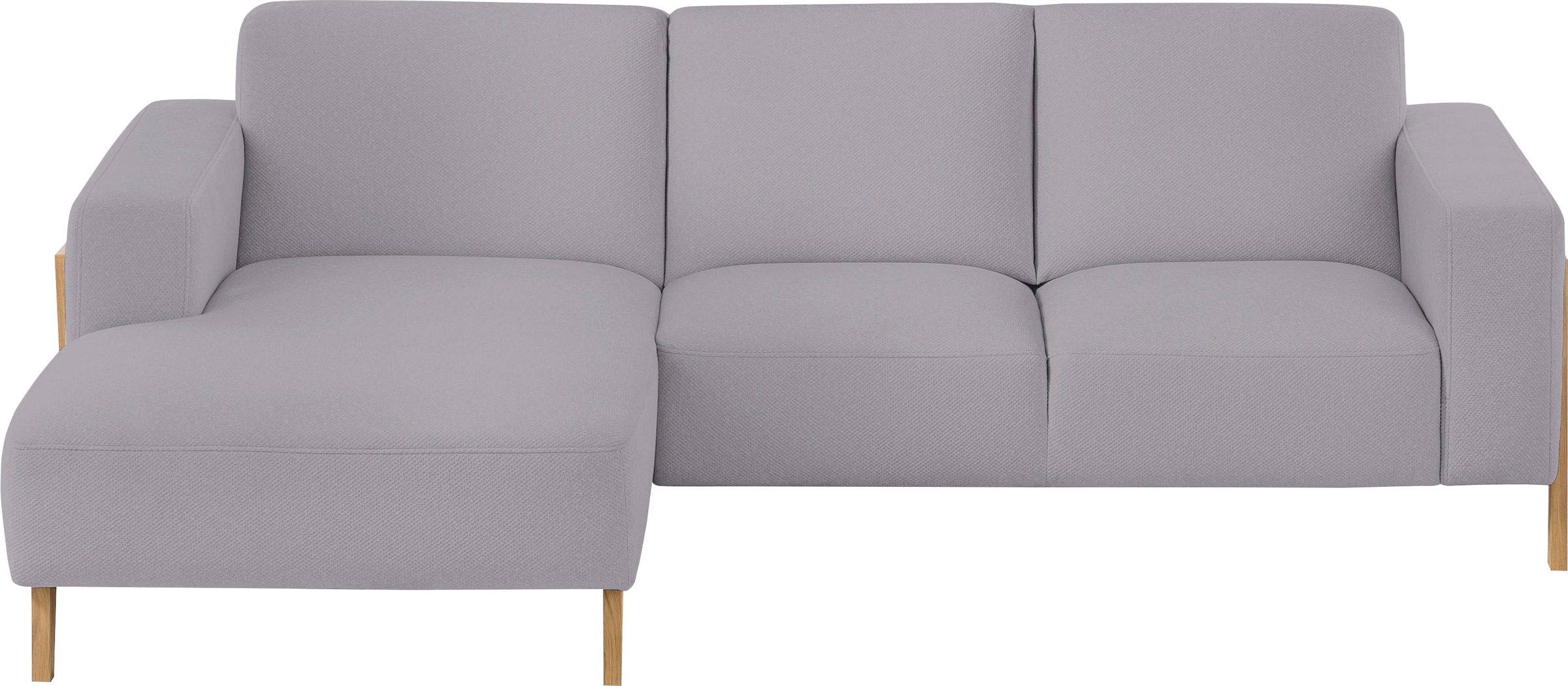 exxpo - sofa fashion Ecksofa »Starr Scandic Design, tolle Verarbeitung, bequem, Sichtholz am Armteil«, L-Form, wahlw. elektrische Sitztiefenverstellung, Massivholzfüße