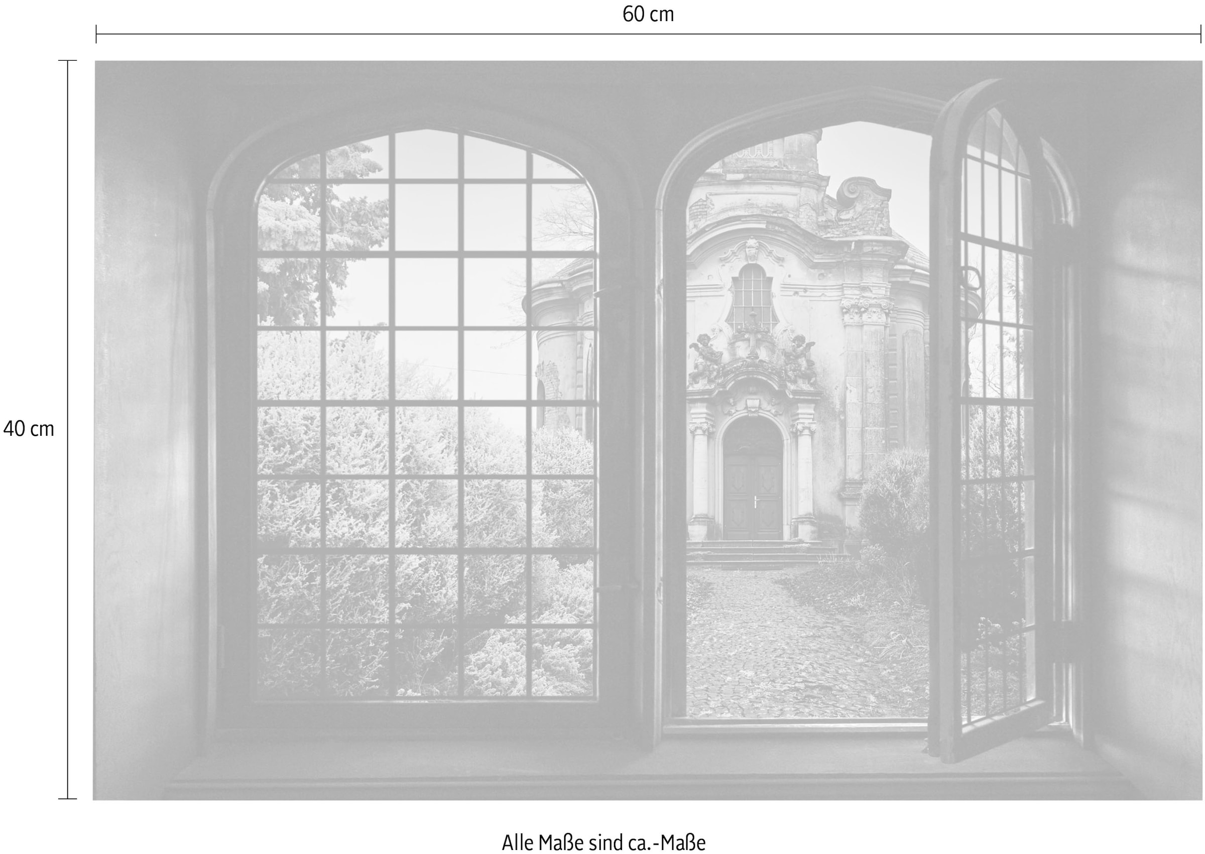 queence Wandsticker »Kleine Kapelle«, Wandsticker, Wandbild, selbstklebend, 3D, Fenster