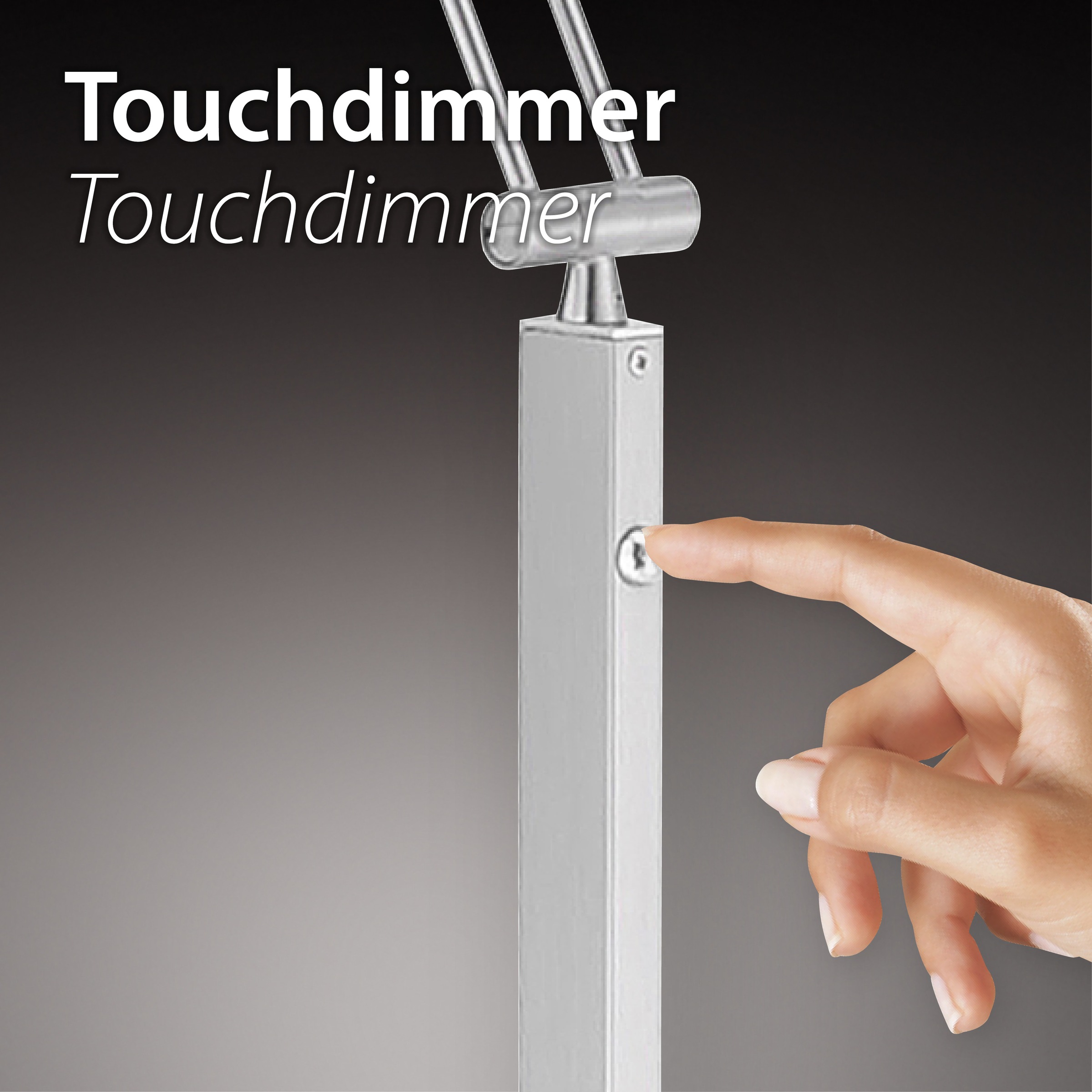 Paul Neuhaus Tischleuchte »CONTURA«, 2 flammig, Leuchtmittel LED-Board | LED fest integriert, dimmbar über Touchdimmer, Memory, Schalter, Schnurschalter