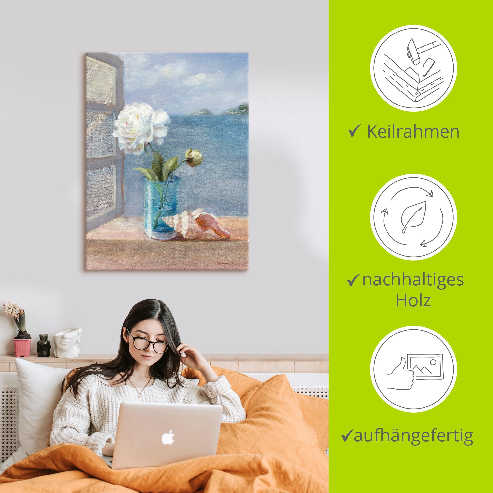 Artland Leinwandbild »Küsten Blumen I« Arrangements 1 Stk. tlg. auf Holzrahmen gespannt