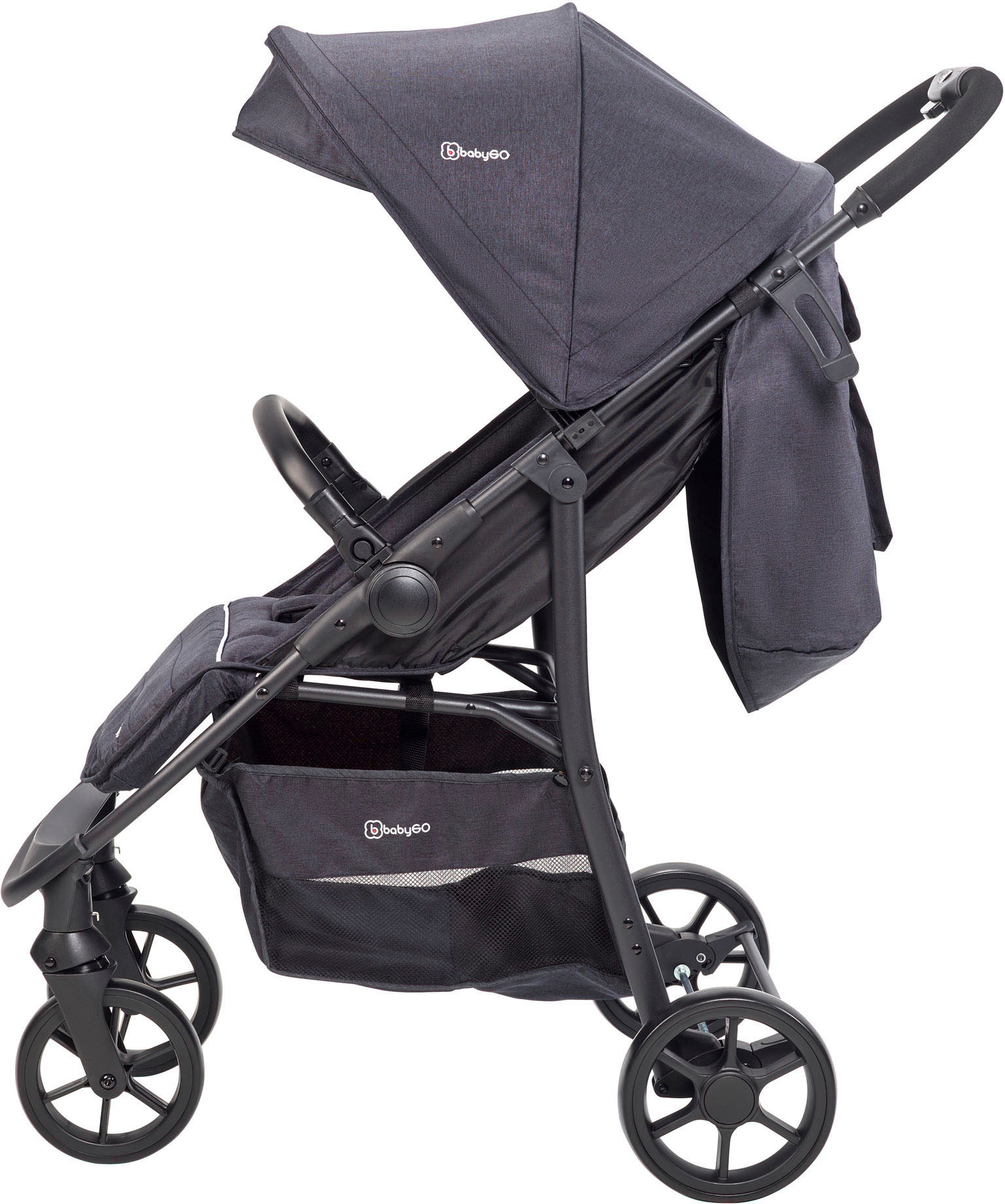 BabyGo Kombi-Kinderwagen »Style - 3in1, schwarz«, inkl. Babyschale mit Adaptern u. Wickeltasche