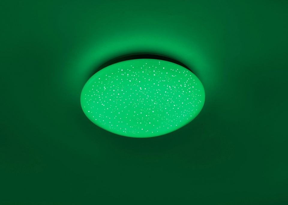 LED-Sternenhimmel, Deckenleuchte, Ø 25cm, dimmbar, RGB+W Farbwechsel
